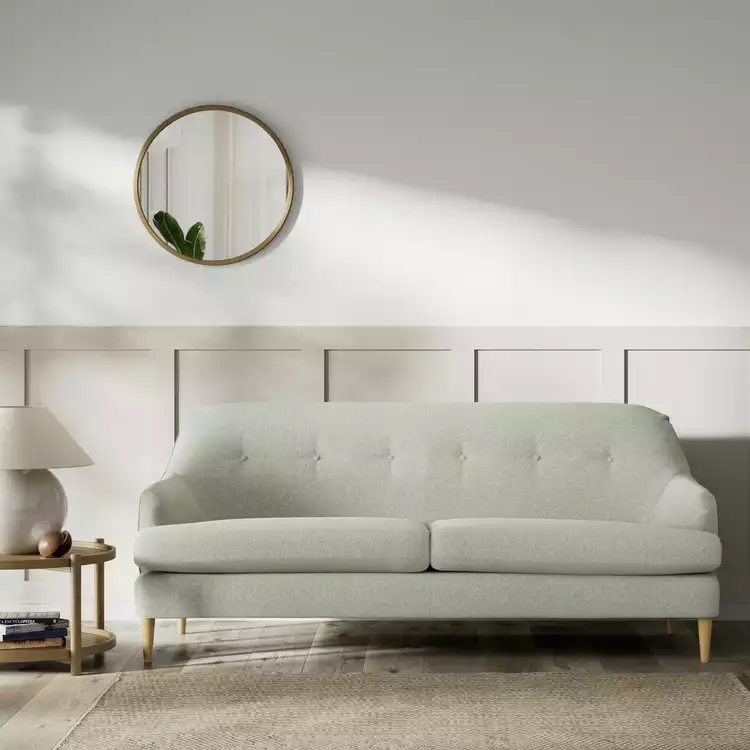 Habitat Frome Fabric 3 Seater Sofa - Sage Green - Ash Leg