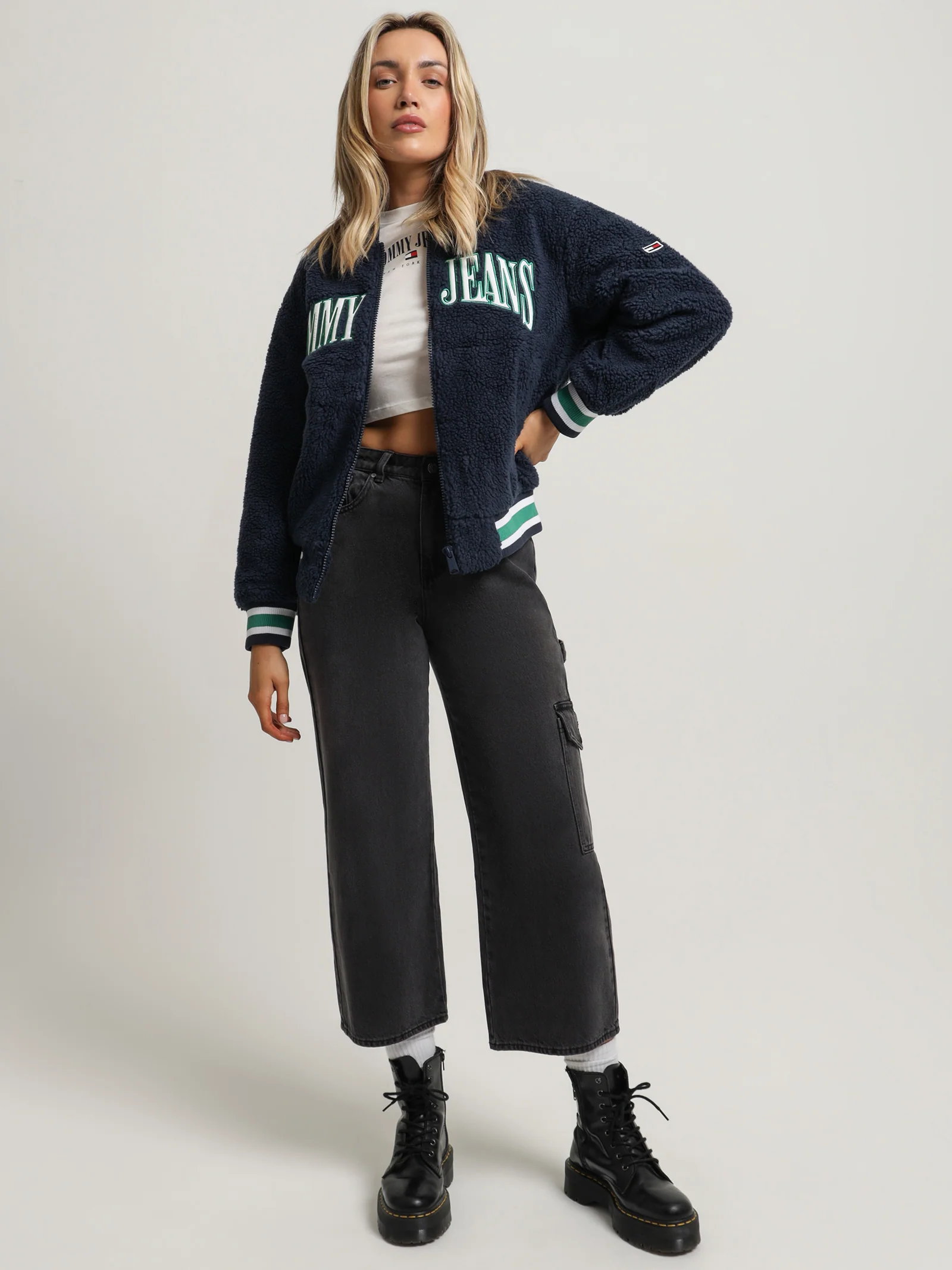 Oversized Sherpa Baseball Jacket