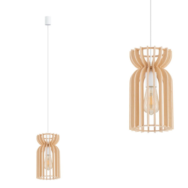 Lampa wisząca KYMI B Naturalne drewno E27 10571 Nowodvorski