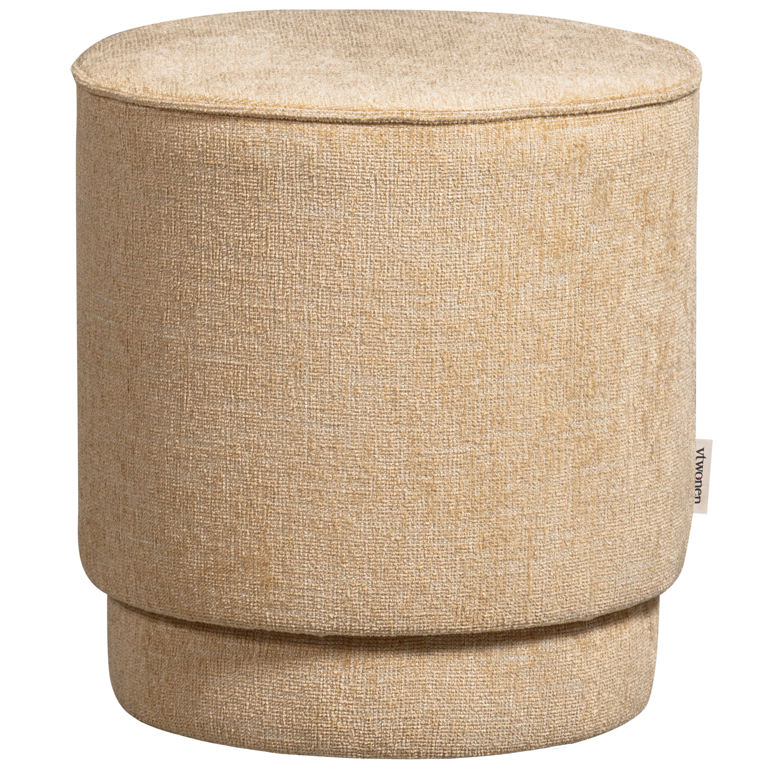 vtwonen poef Pearl - Chenille - Butter Melange - 45xØ40