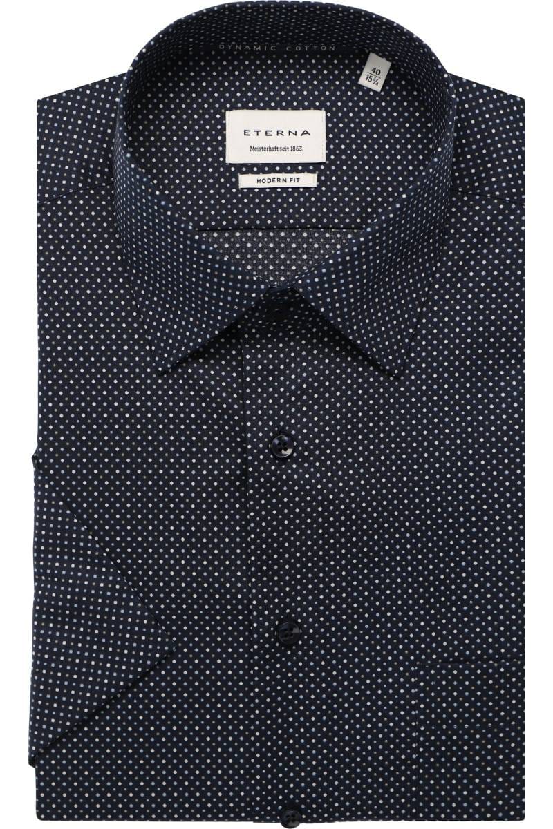 ETERNA Modern Fit Hemd marine, Bedruckt