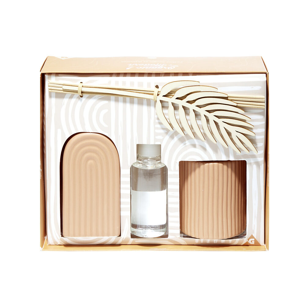 Bougie avec diffuseur en céramique 100ml - 3 modèles
