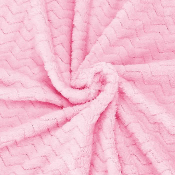 Couverture - SPRINGOS - Zigzag - 130 x 180 cm - Polyester - Rose bébé