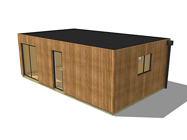 Dépendance de jardin à louer en bois 7,7 x 4,6 x 2,7 m avec plancher isolé
