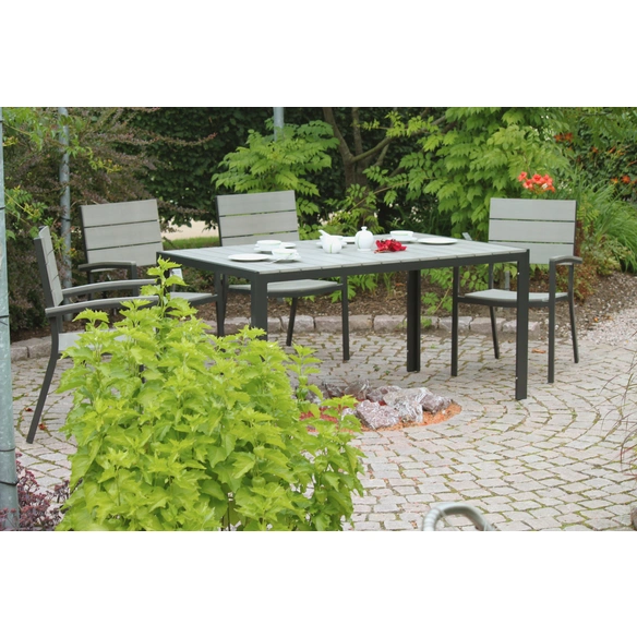 Gartenmöbelset, 6 Sitzplätze, Aluminium/Kunststoff
