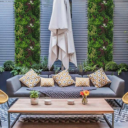 Mur végétal artificiel Oasis 1m x 1m, Long 10 m