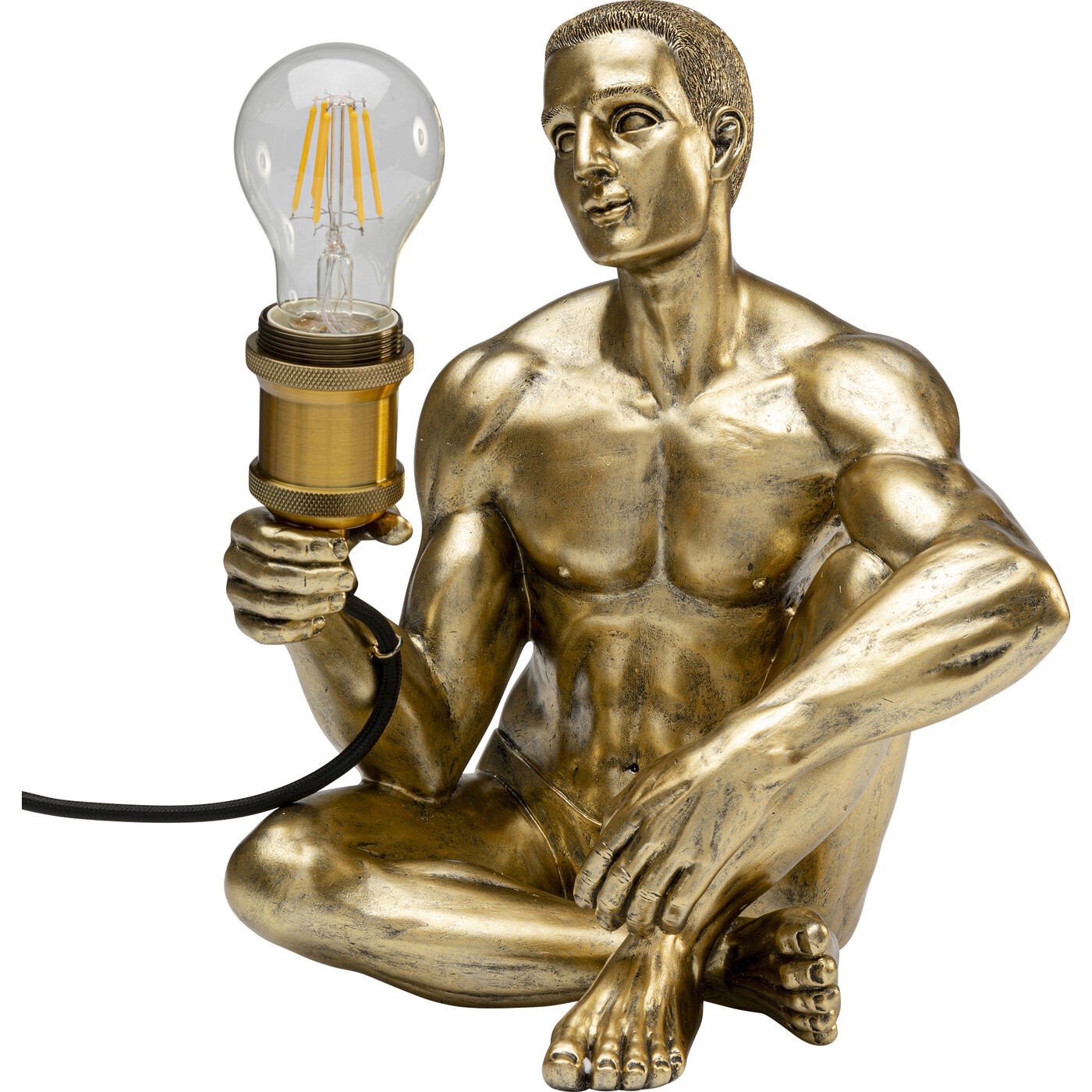 Kare Design tafellamp - zittende man - goud