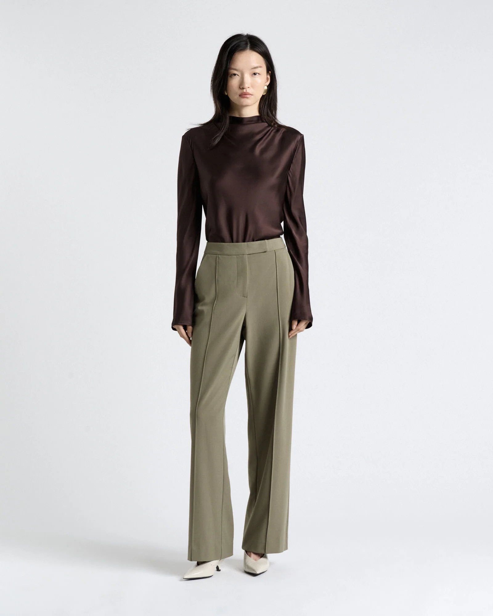 Satin Long Sleeve Top