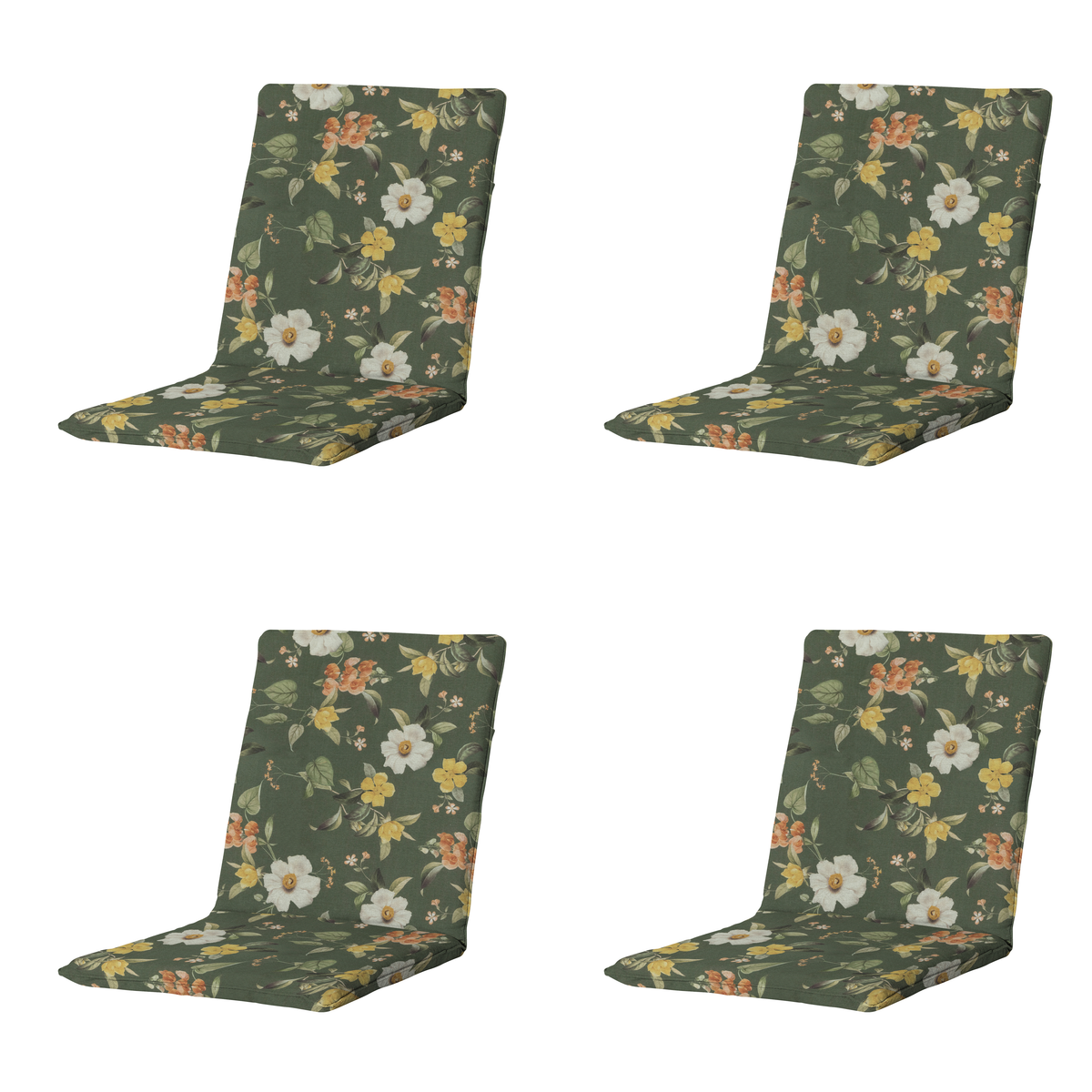 Madison stapelstoelkussen Julliete - multikleur - 97x49x5cm - set van 4