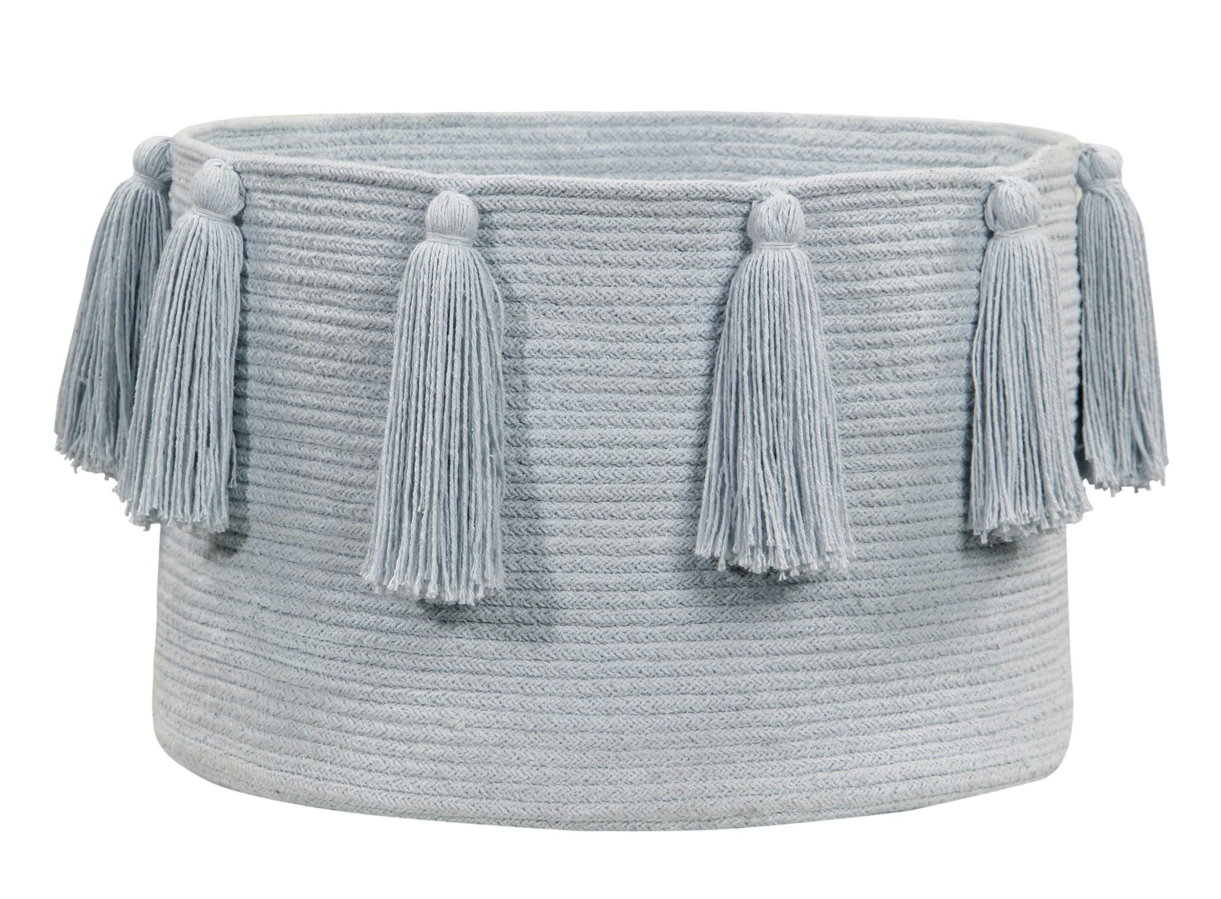 TASSELS - Panier en coton bleu 30xØ45