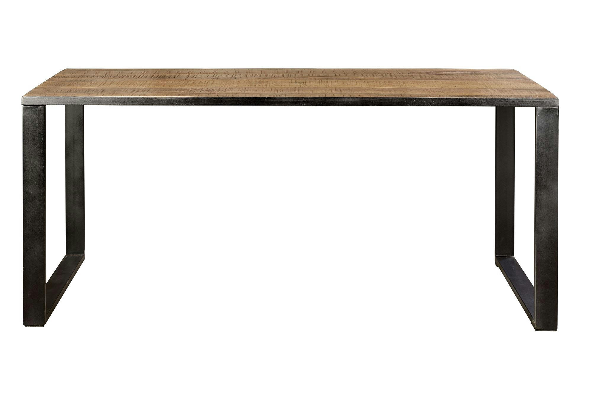 - Table en métal et acacia naturel et noir