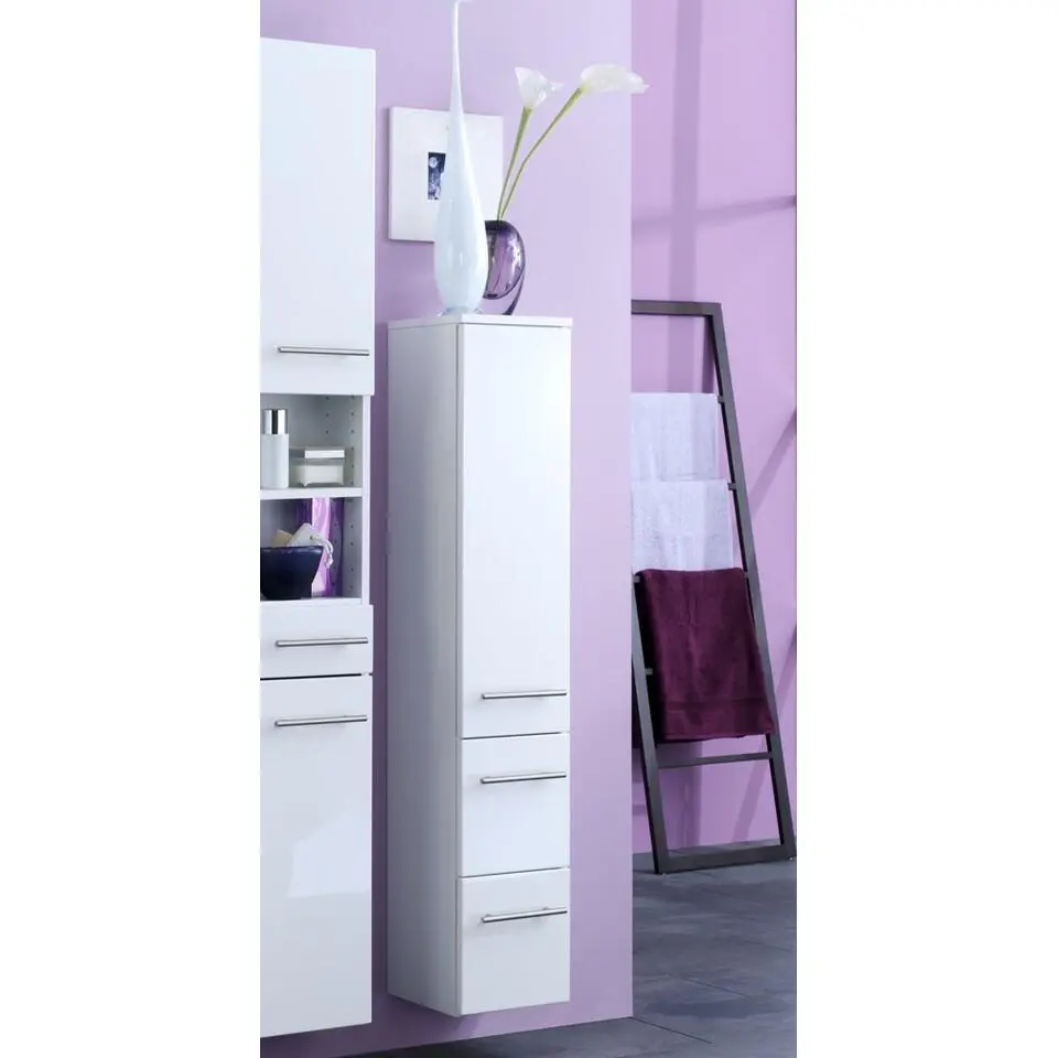 Kolomkast Small 25cm 1 deur & 2 lades - hoogglans wit