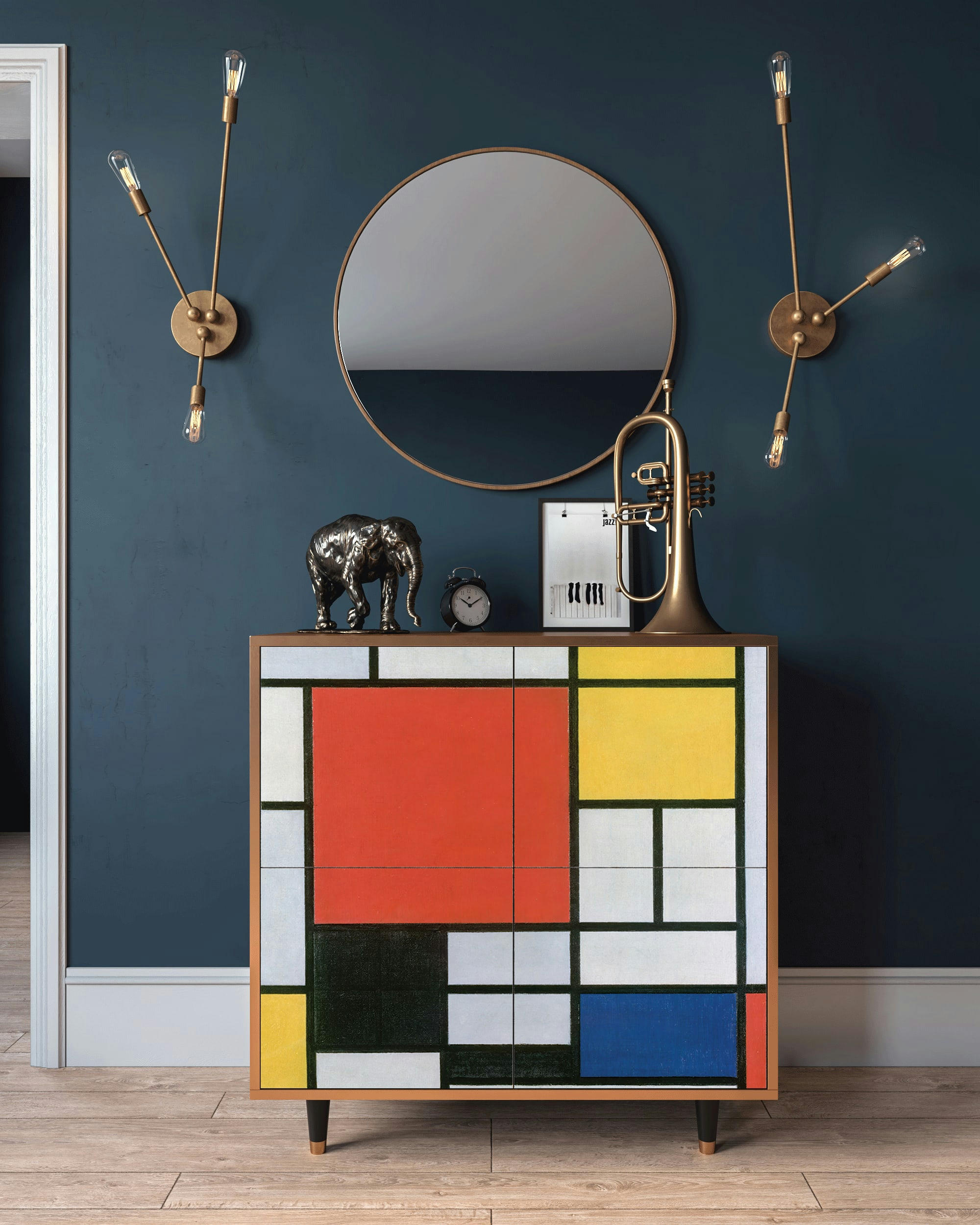 - Buffet  multicolore 4 portes L 94 cm