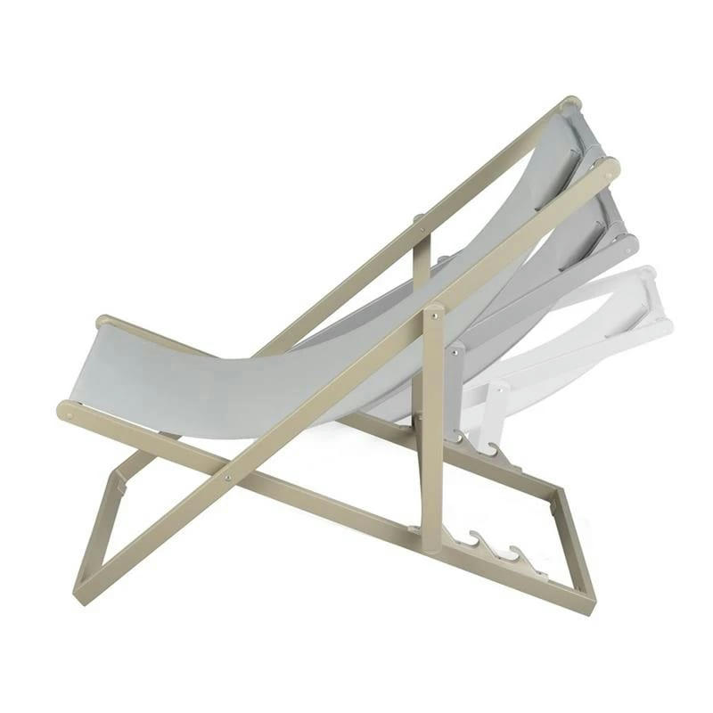 GILDA - Chaise longue d'extérieur pliante écru