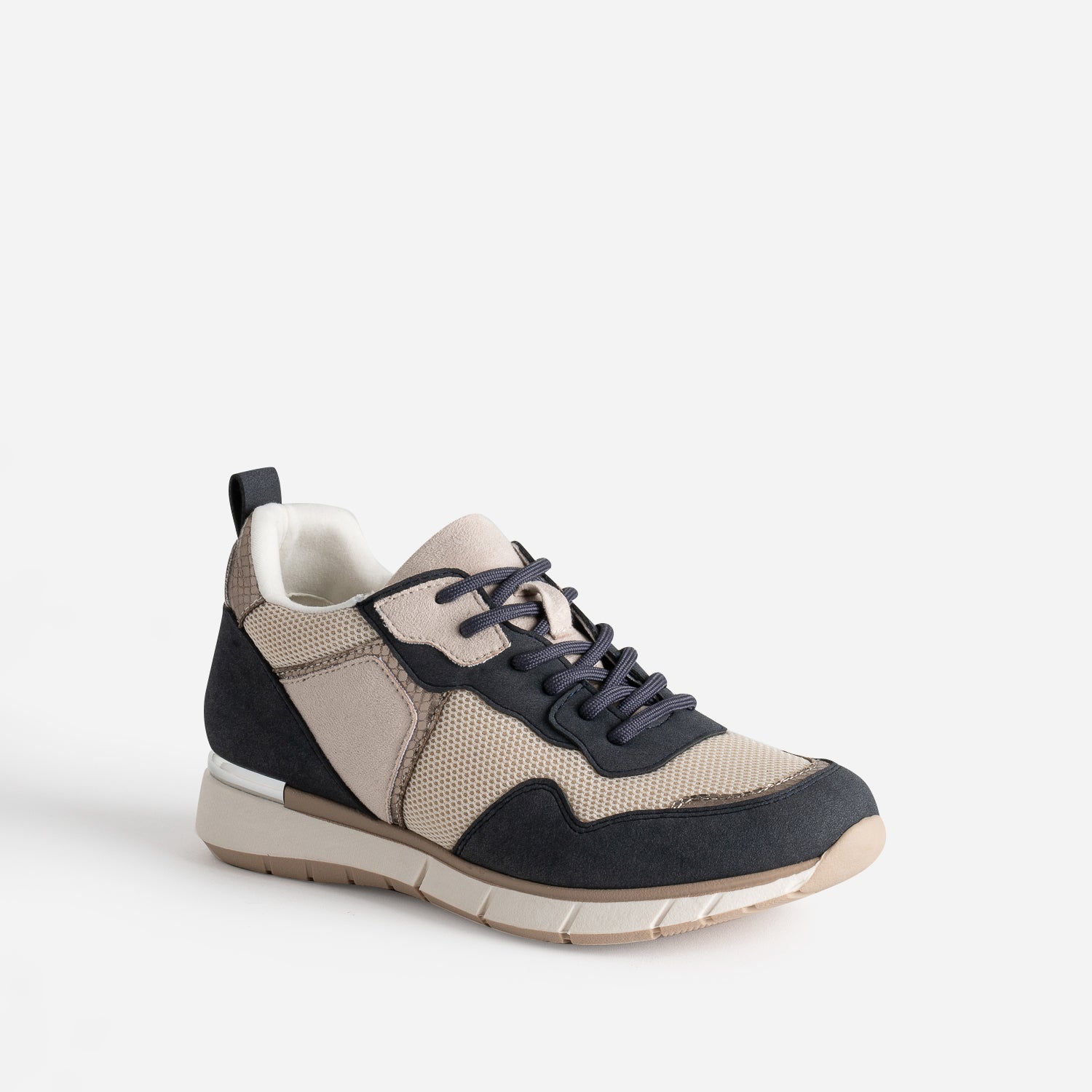 Tennis marine, beige et taupe