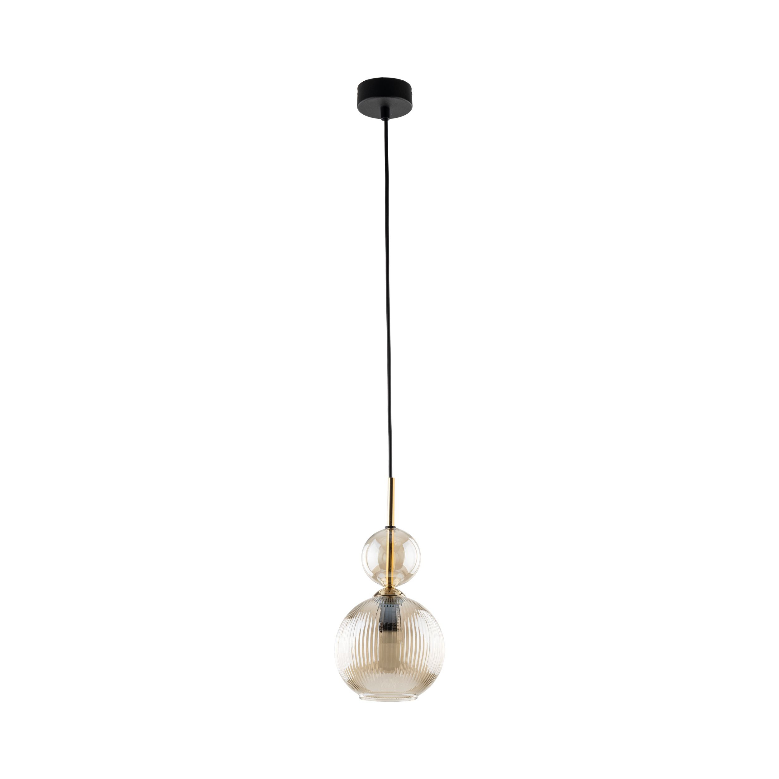 TK Lighting Sophia Cognac Lampa Wisząca ryflowane brązowe szkło 1Xe14