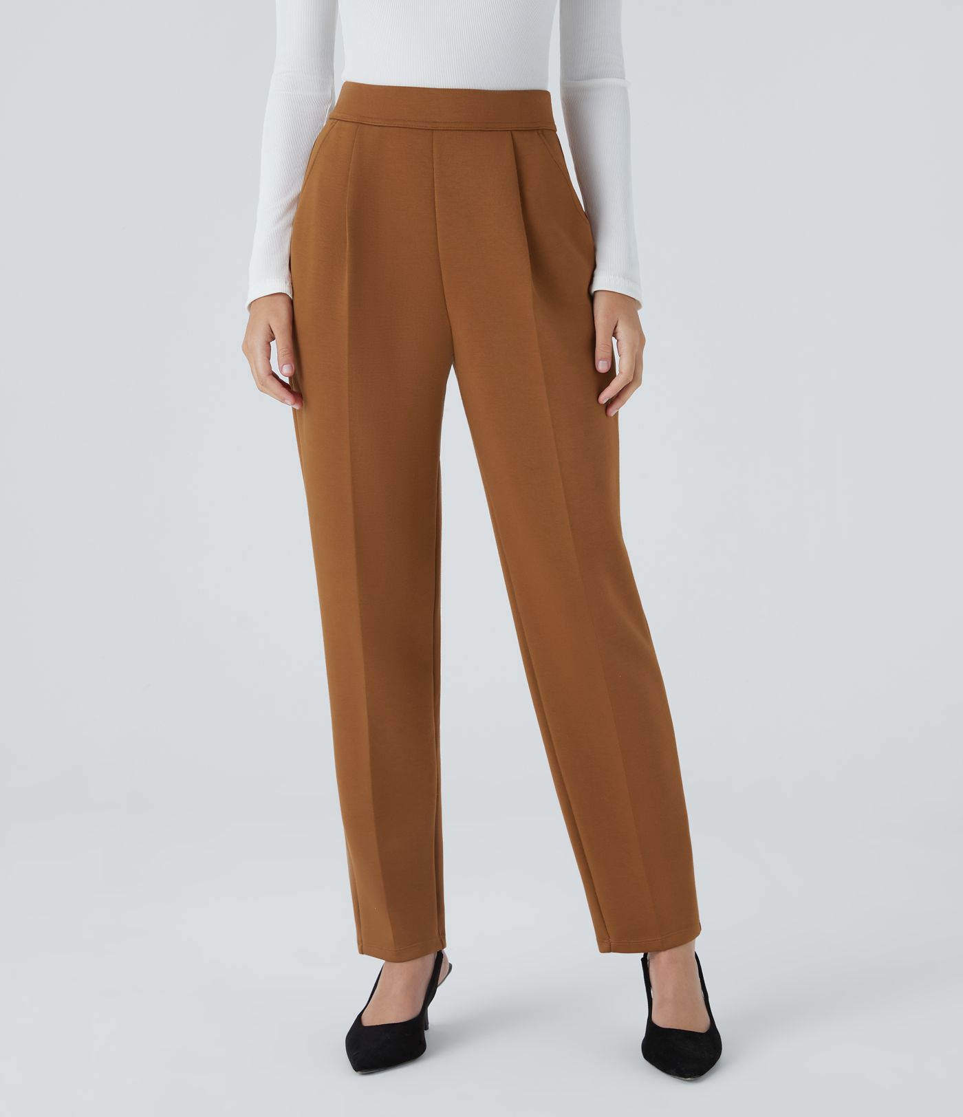 Pantalon de travail Halara Flex™ fuselé, taille haute, avec poches