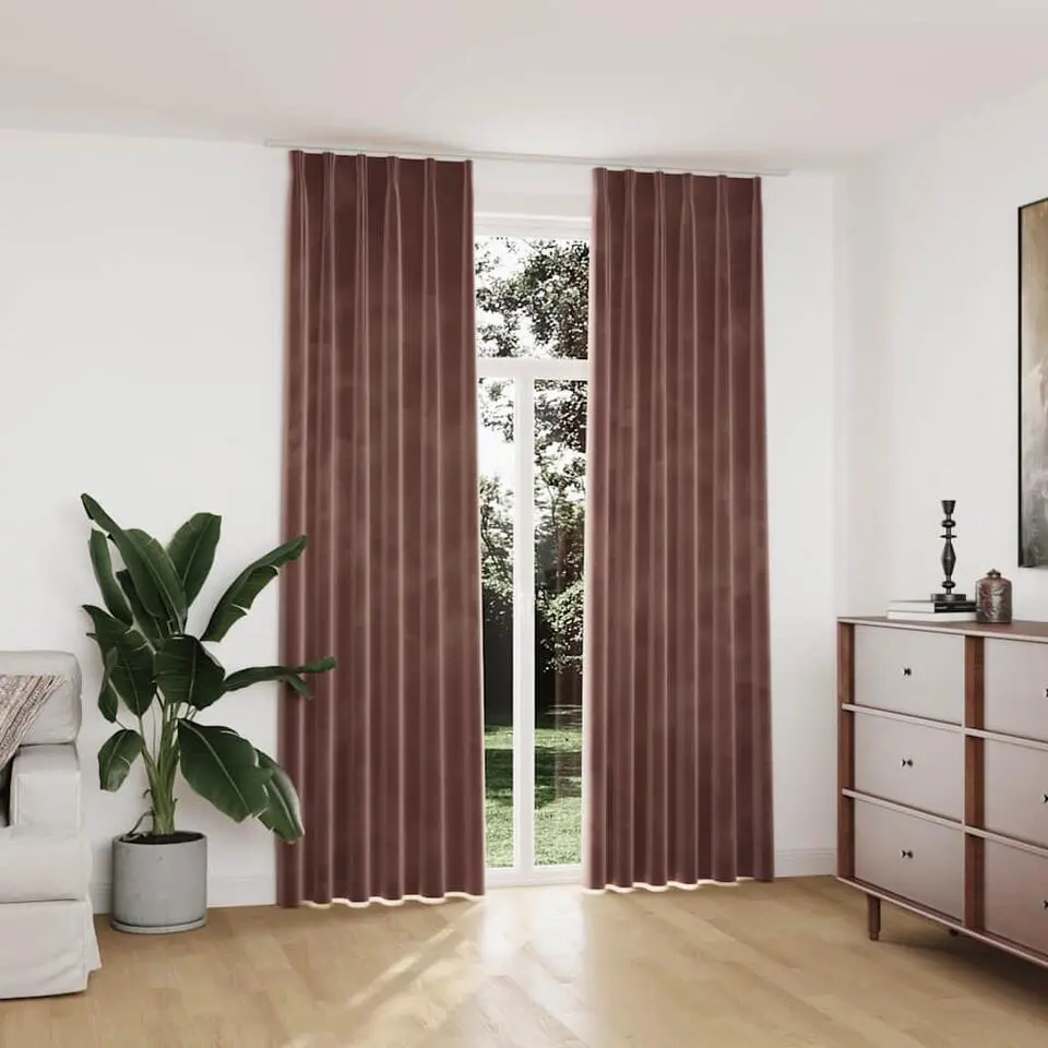 vidaXL - Gordijn - Roze - Fluweel - 140 x 245 cm - 2 stuks
