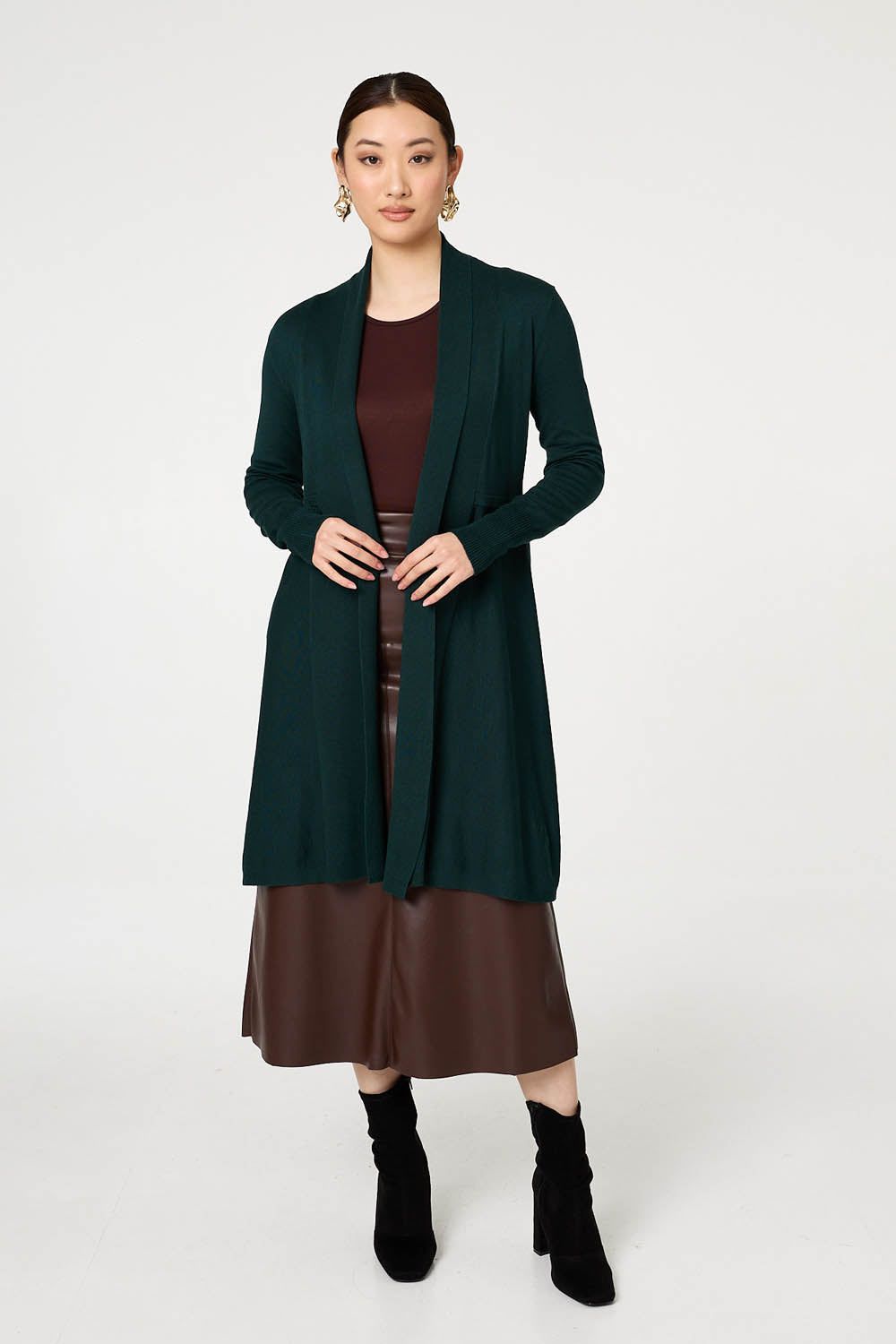 Izabel London Open Front Longline Relaxed Cardigan