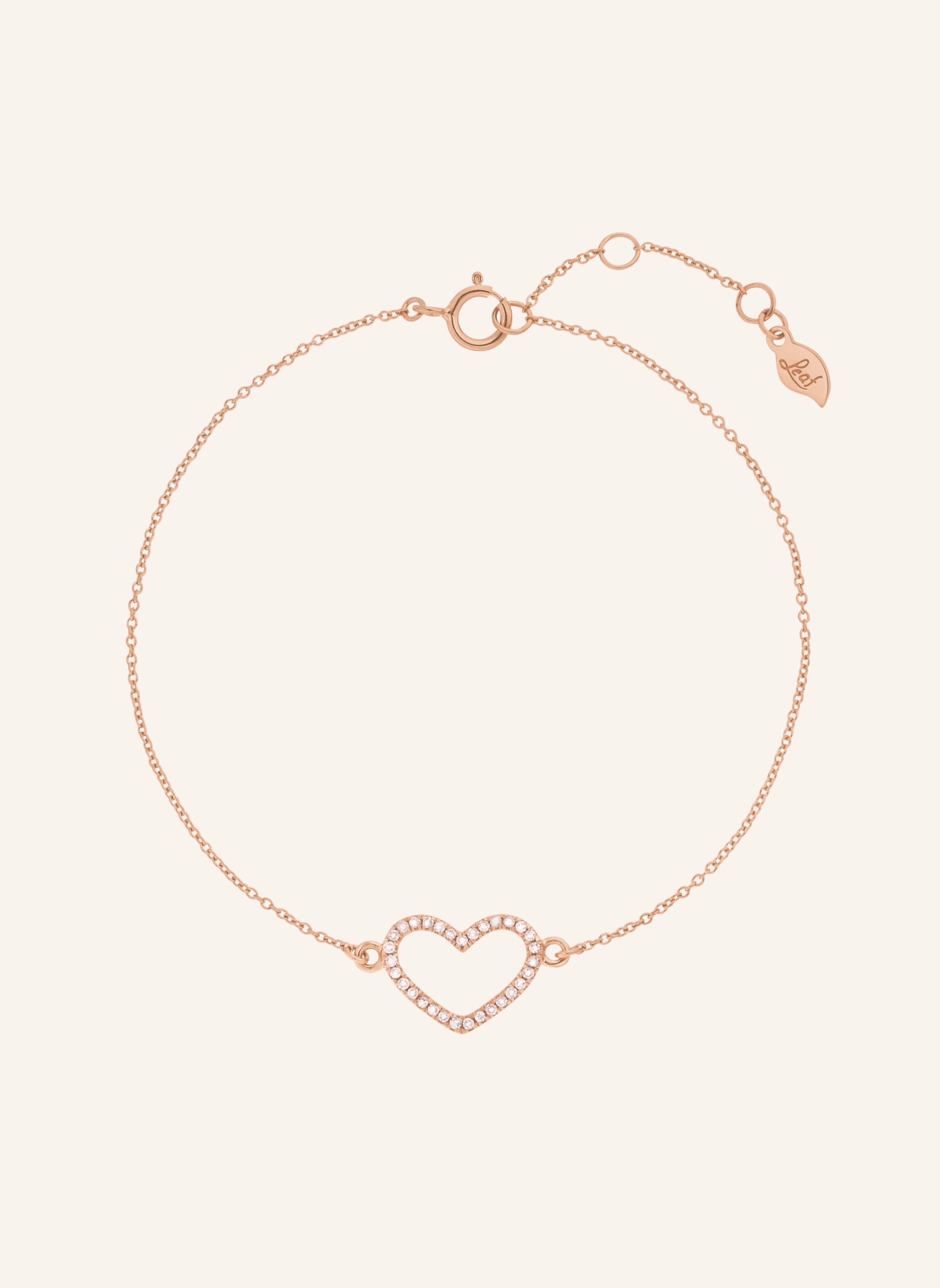 Leaf Armband HEART aus 18 Karat Roségold mit Diamanten