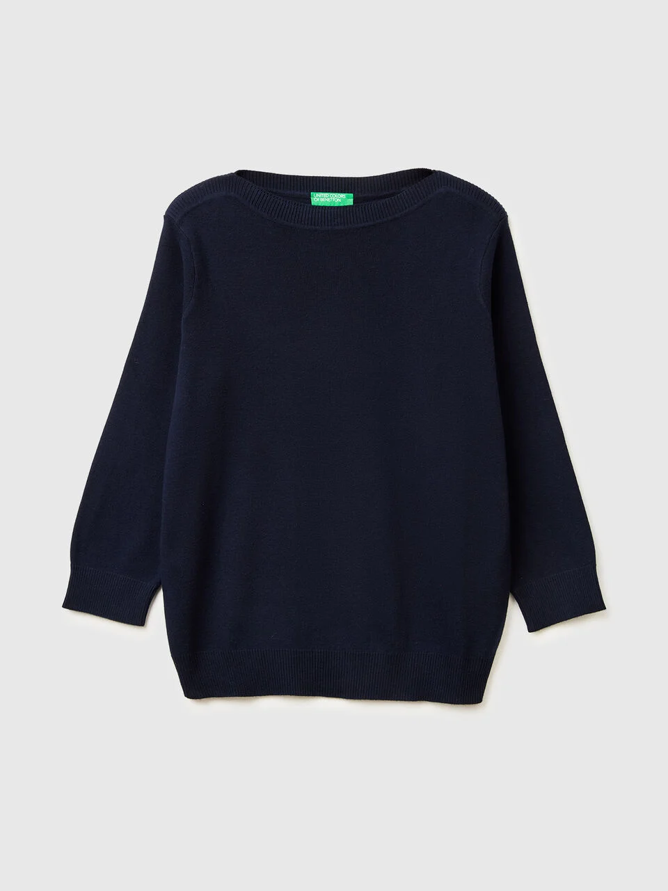 Dark blue sweater with boat neck