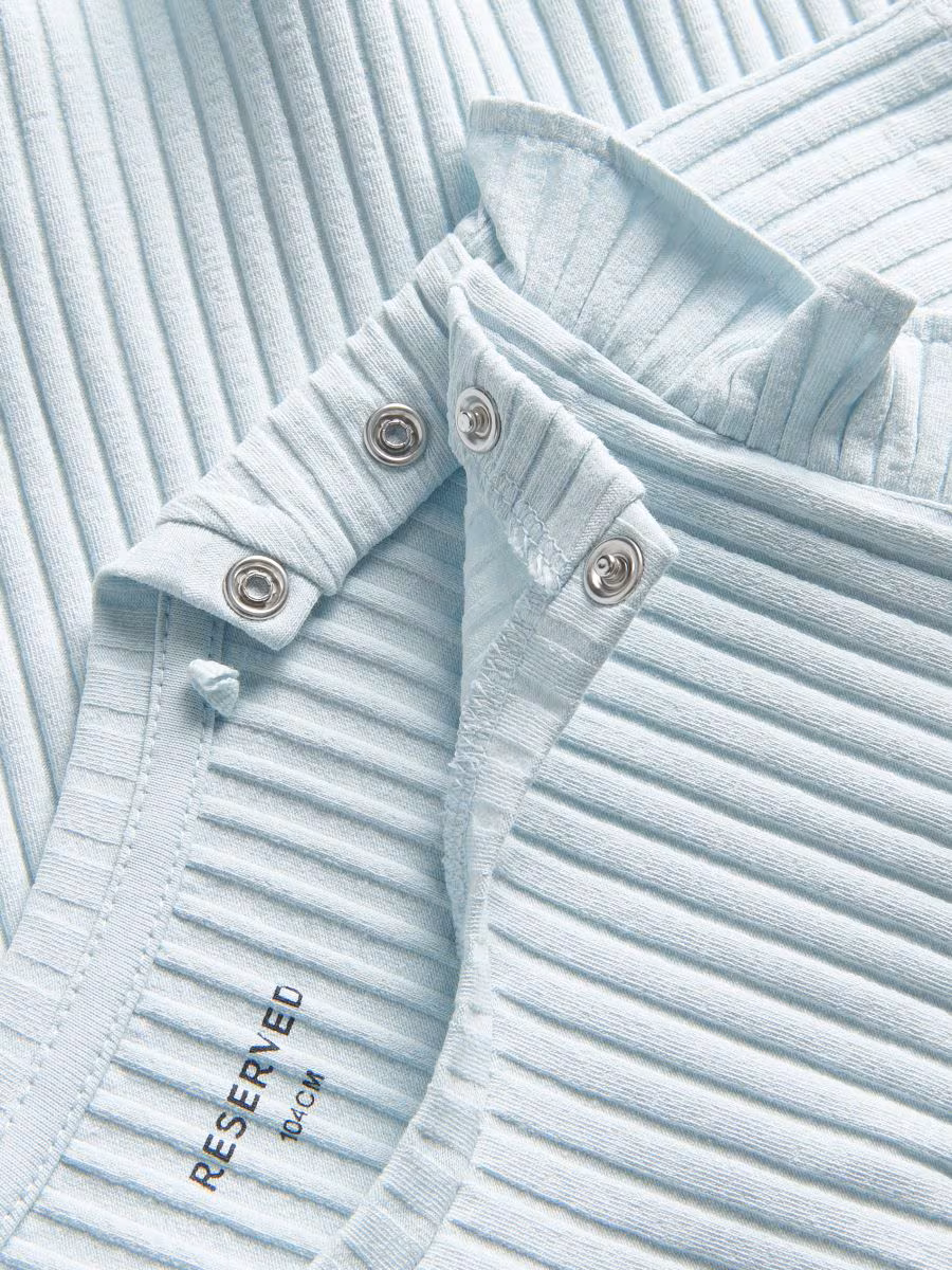 Rib Knit Blouse With Frills