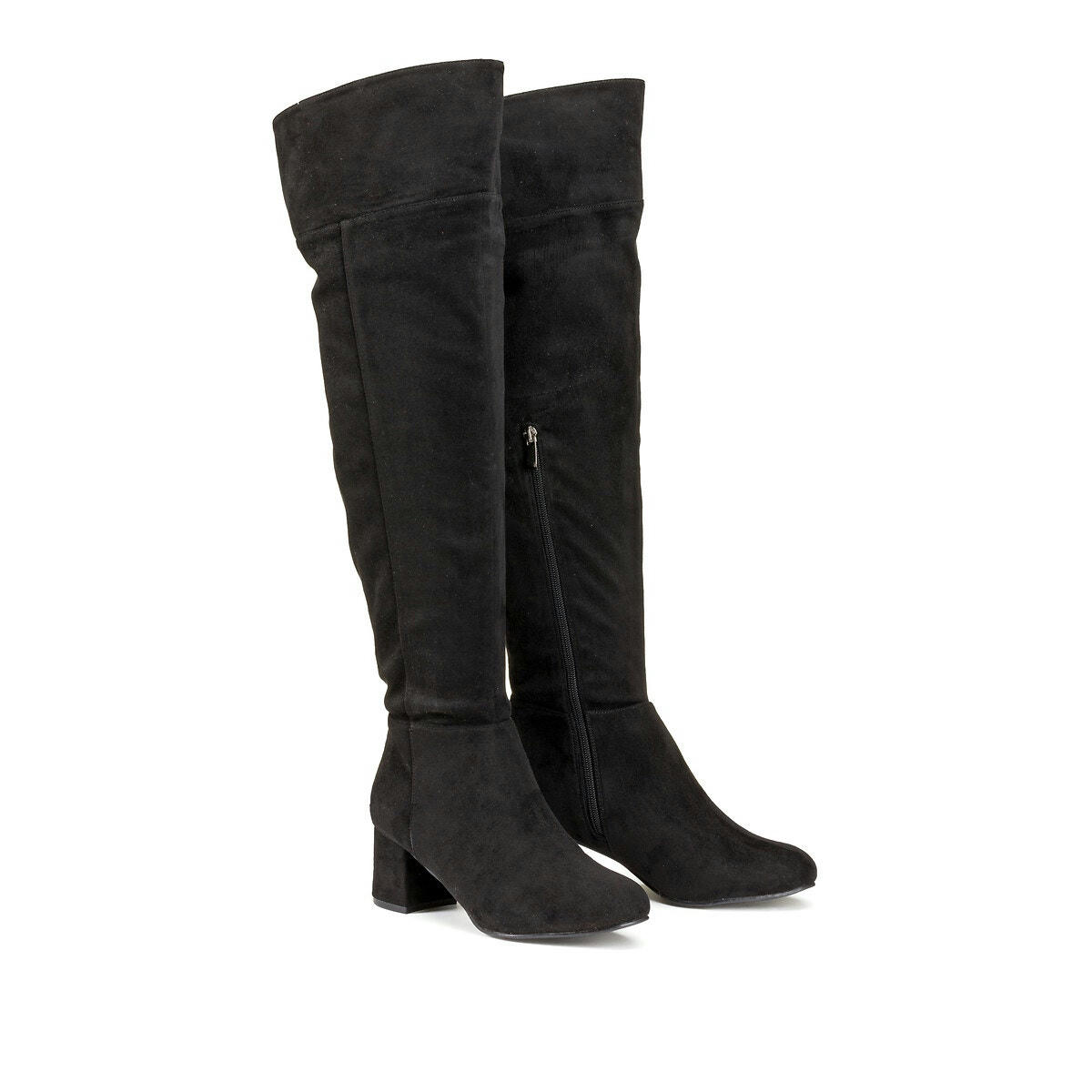 Bottes cuissardes talon large pied large 38-45