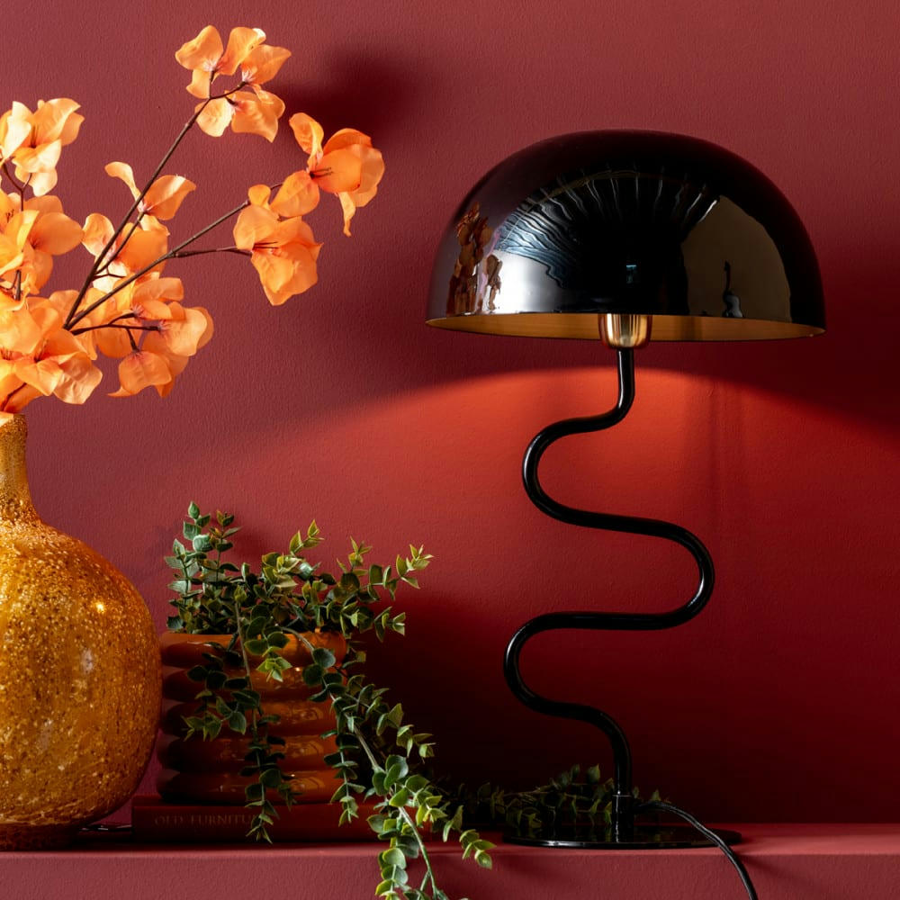 TWIST - Lampe à poser torsadée métal noir H54cm