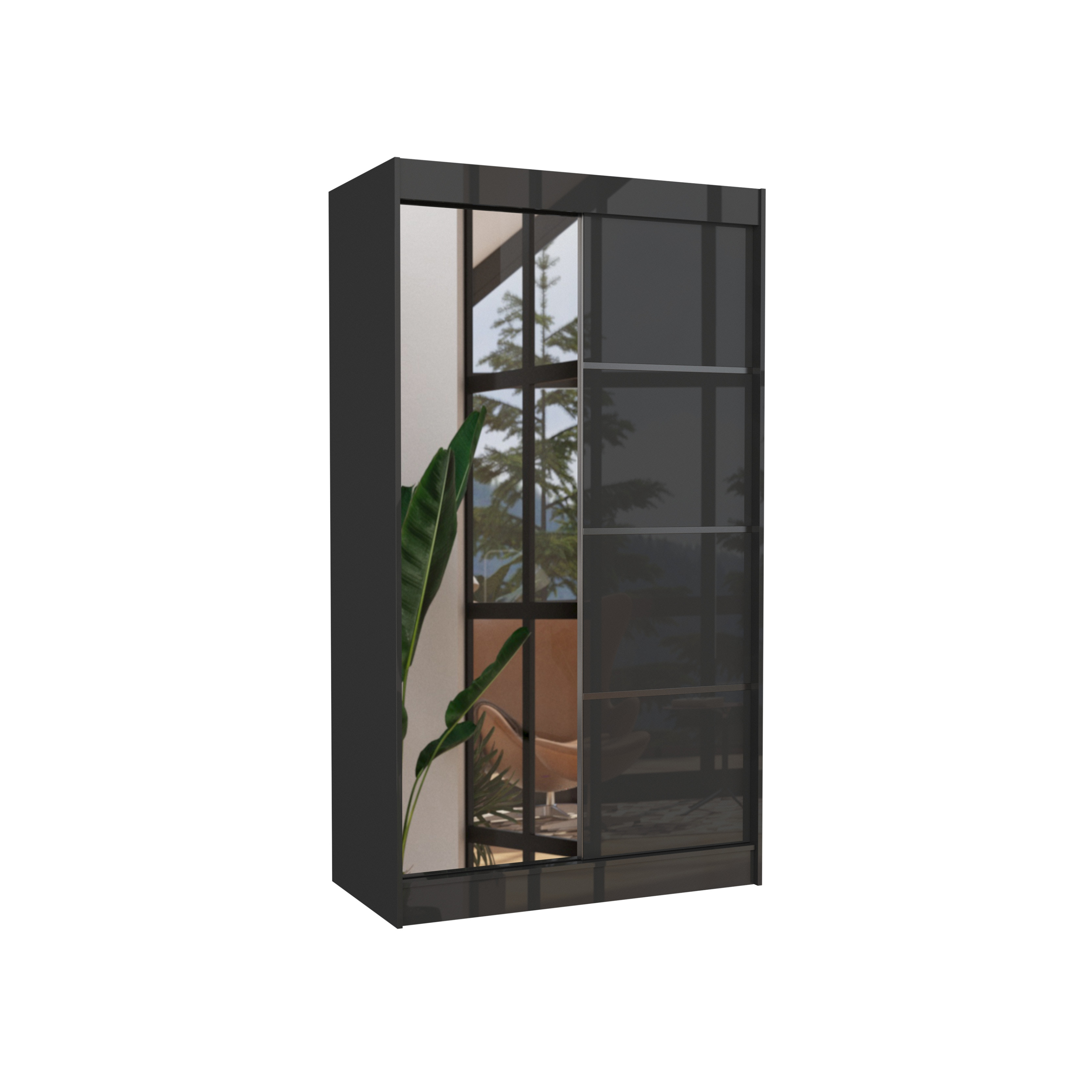 Szafa przesuwna z lustrem GILTON 120 Black