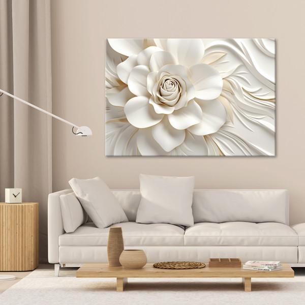 Feeby Obraz na płótnie, Biały kwiat 3D 60x40