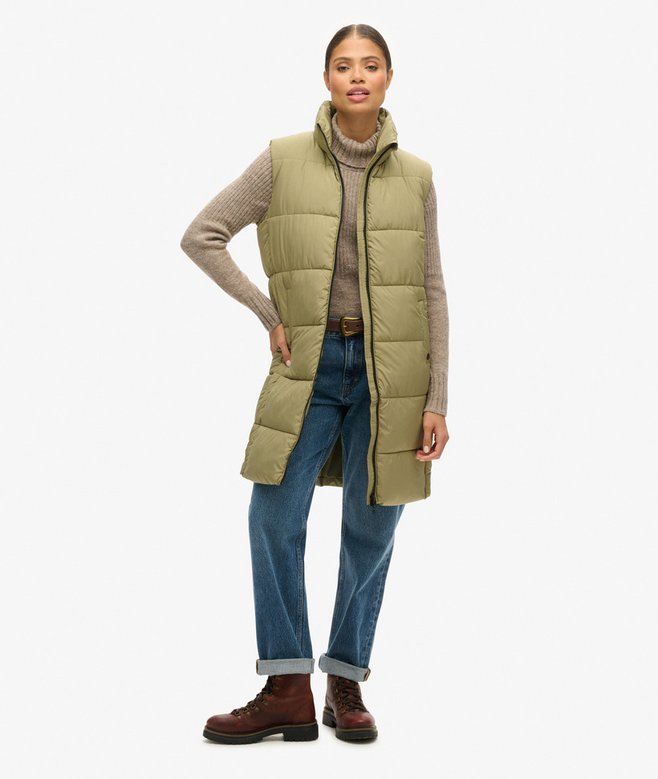 Longline Quilted Gilet