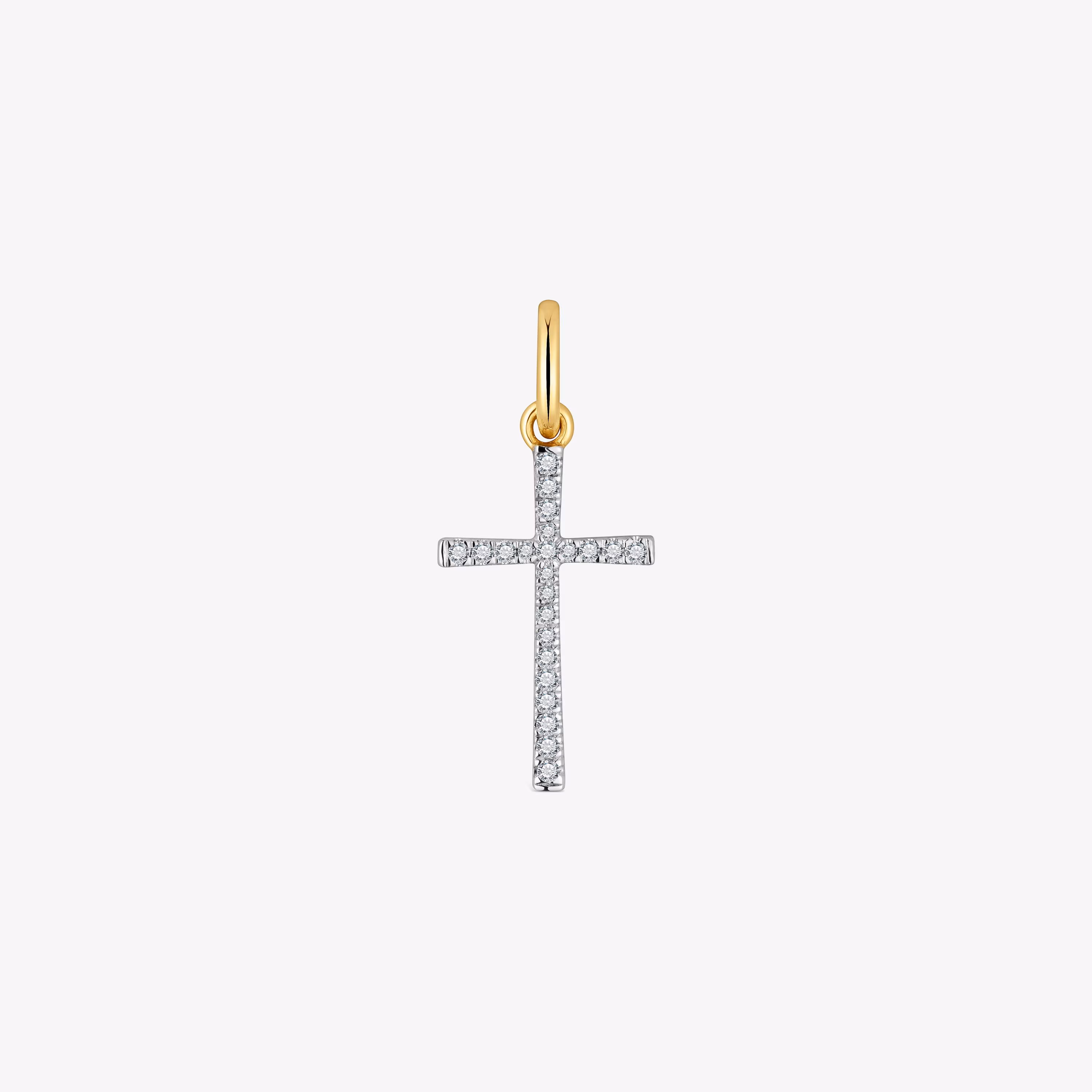 Colgante cruz de oro y diamantes Basics