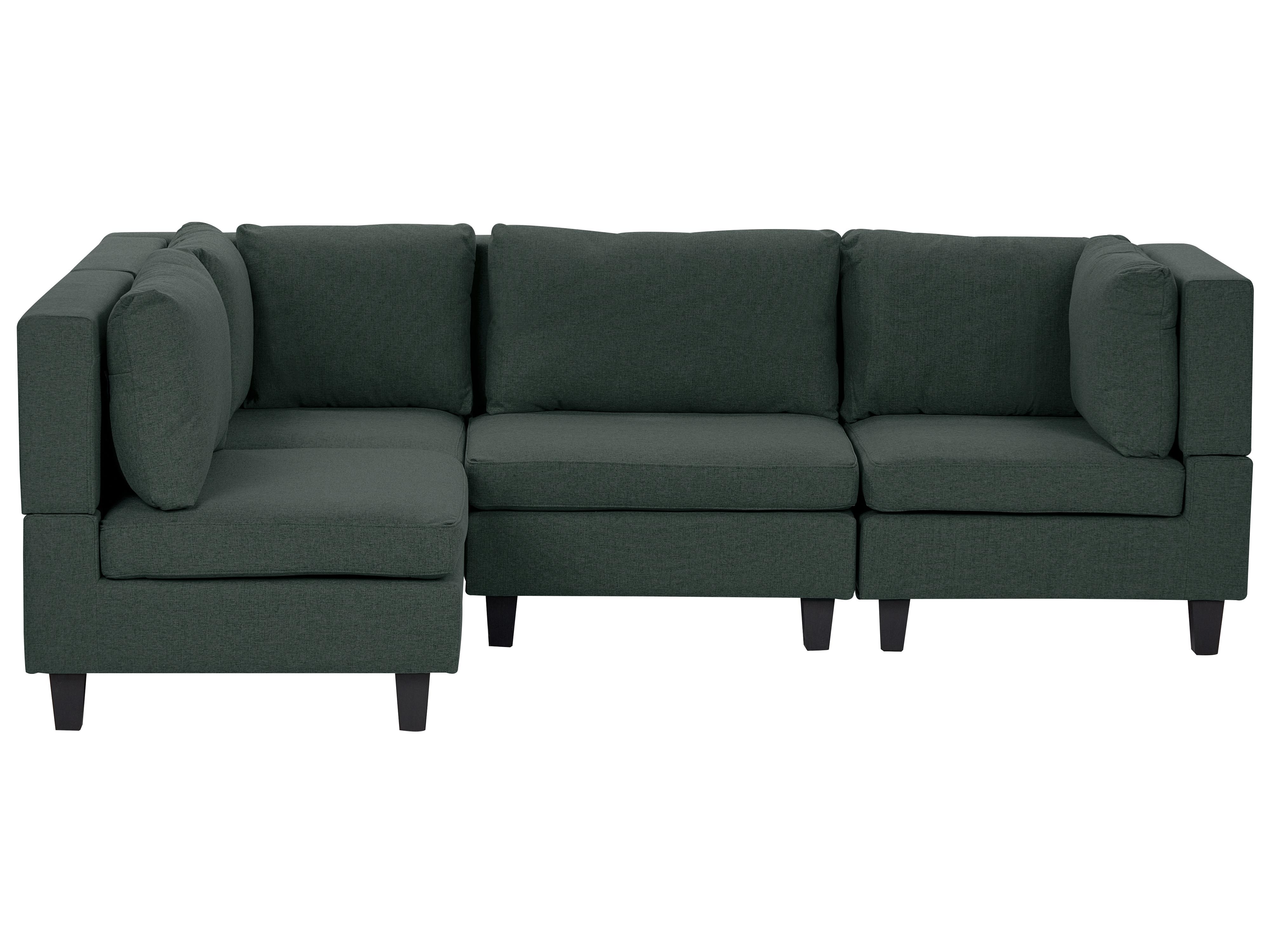Modular Corner Sofa 4 Seater UNSTAD Fabric Dark Green Right Hand