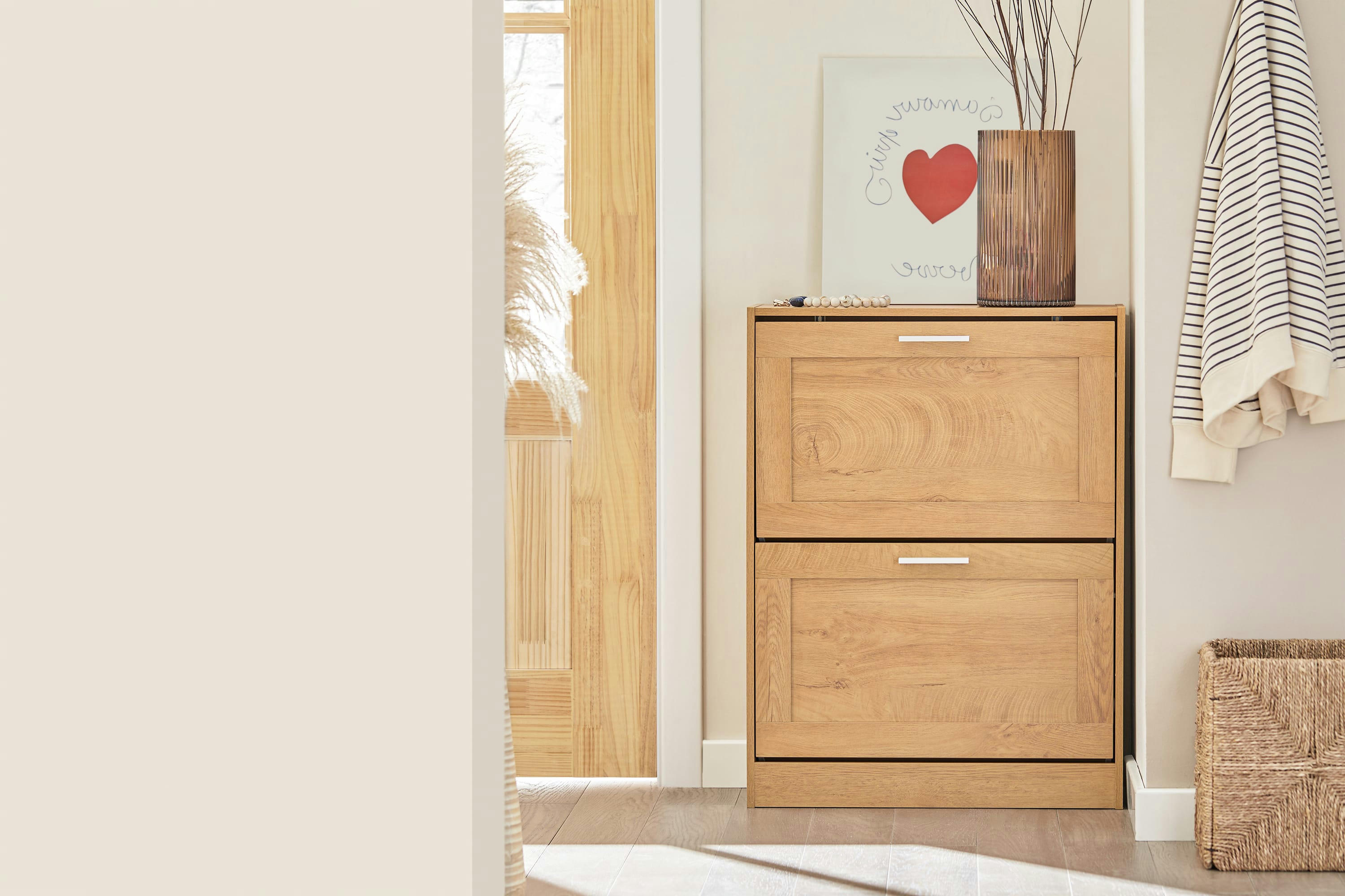 - Meuble à chaussures en panneau de particule bois clair