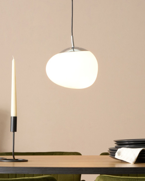 Lampa wisząca szklana nieregularna biała