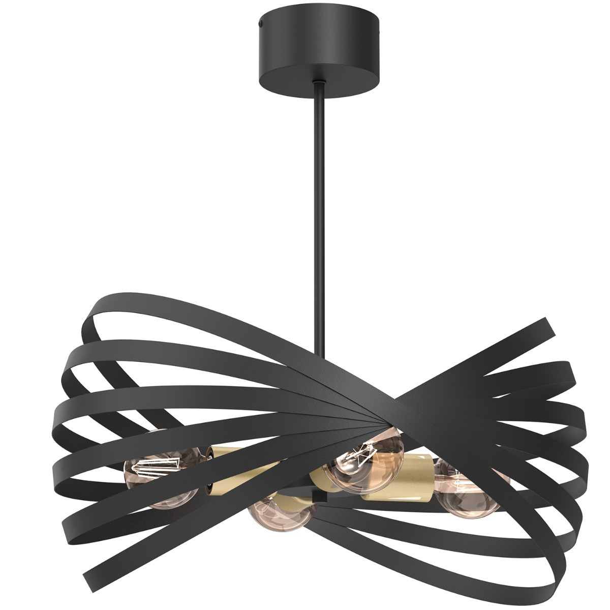 Lampa wisząca czarny matowa-złoty mat Sparkle 4xE27x15W Luminex