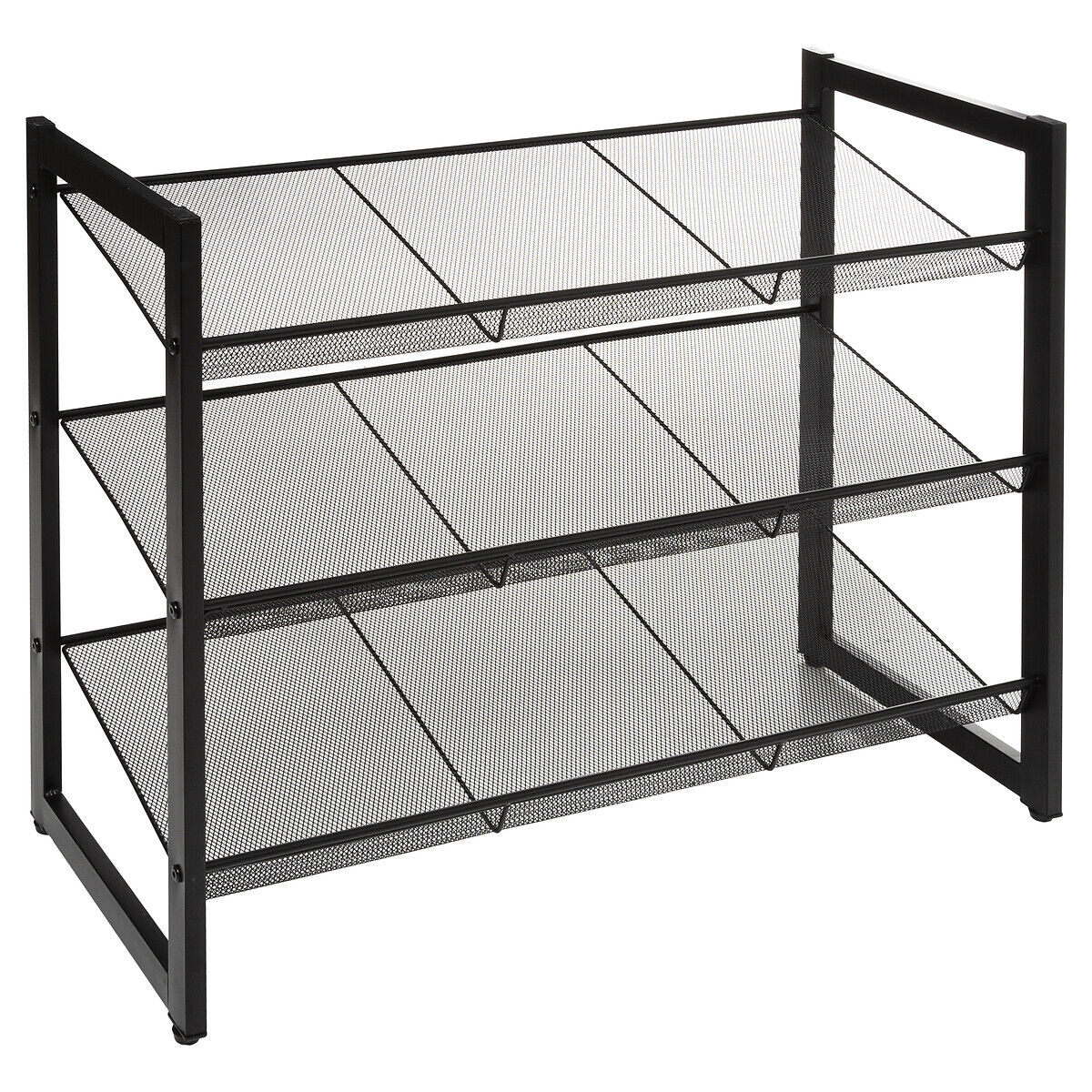 Sapateira preta de metal