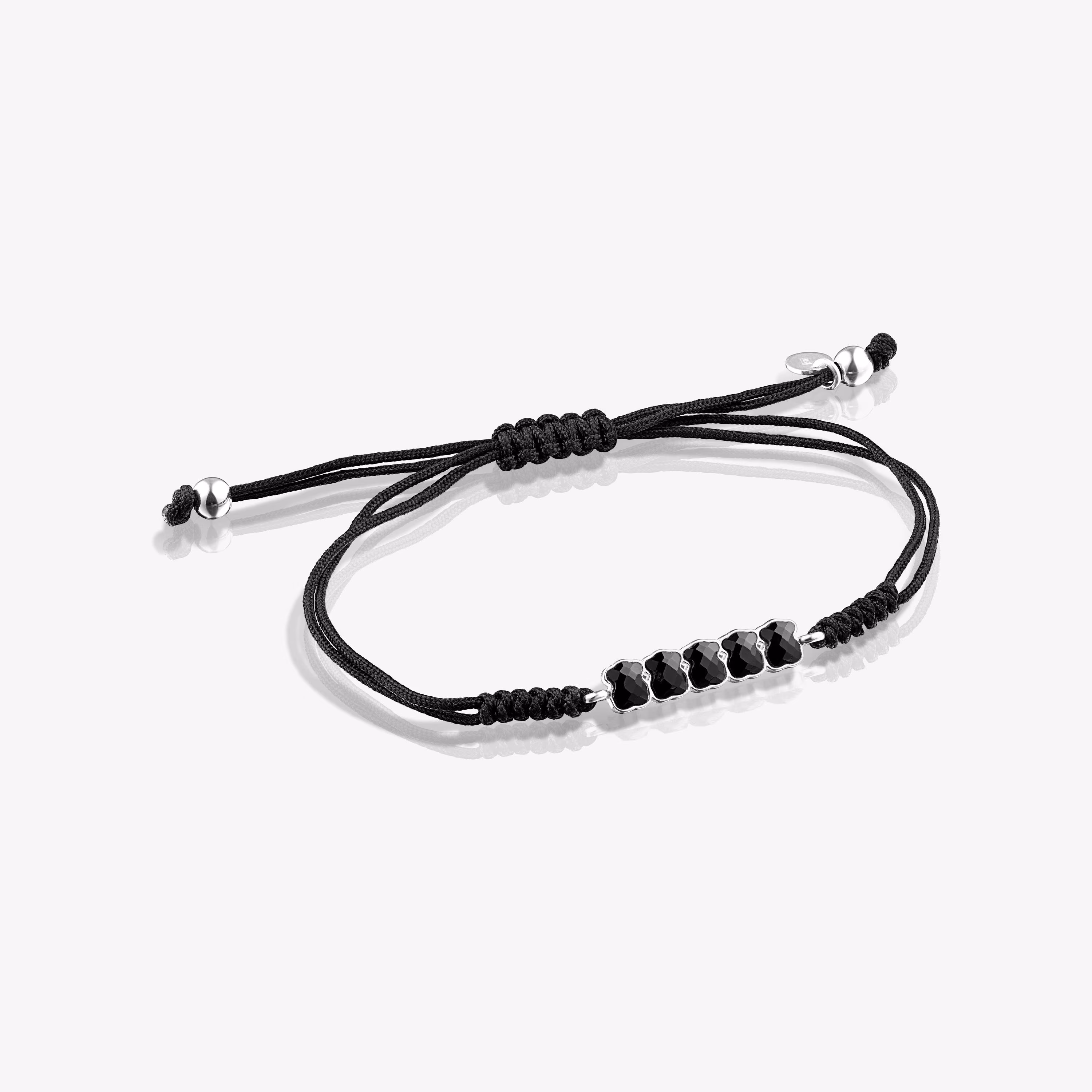 Pulsera de plata con ónix y cordón negro TOUS Mini Onix