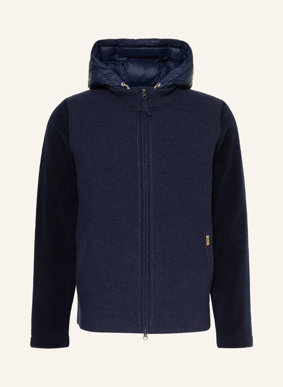 Luis Trenker Strickjacke LUWALLACENEW im Materialmix mit abnehmbarer Kapuze
