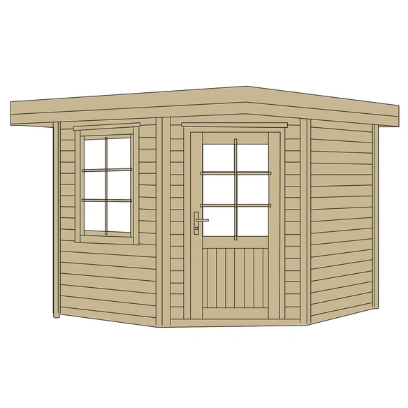 Gartenhaus »213 Plus Gr.2«, Holz, BxT: 338 x 298 cm (Außenmaße inkl. Dachüberstand)