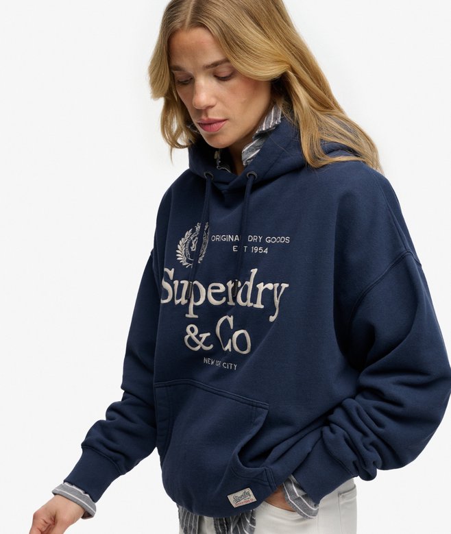 Luxe Casual Embroidered Relaxed Hoodie