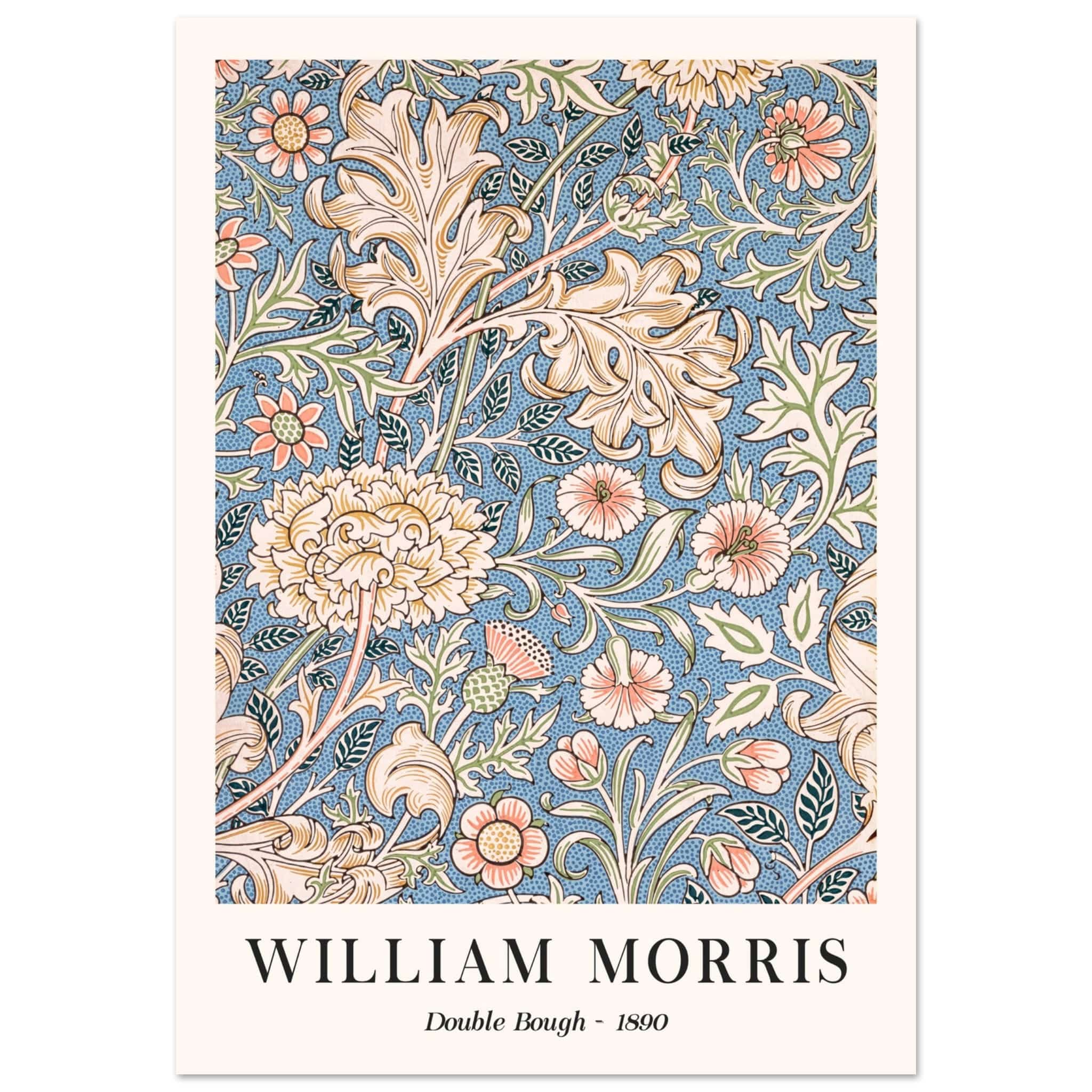 Artfulprints Poster William Morris - Double bough 1890  - 70x100 cm - Blauw