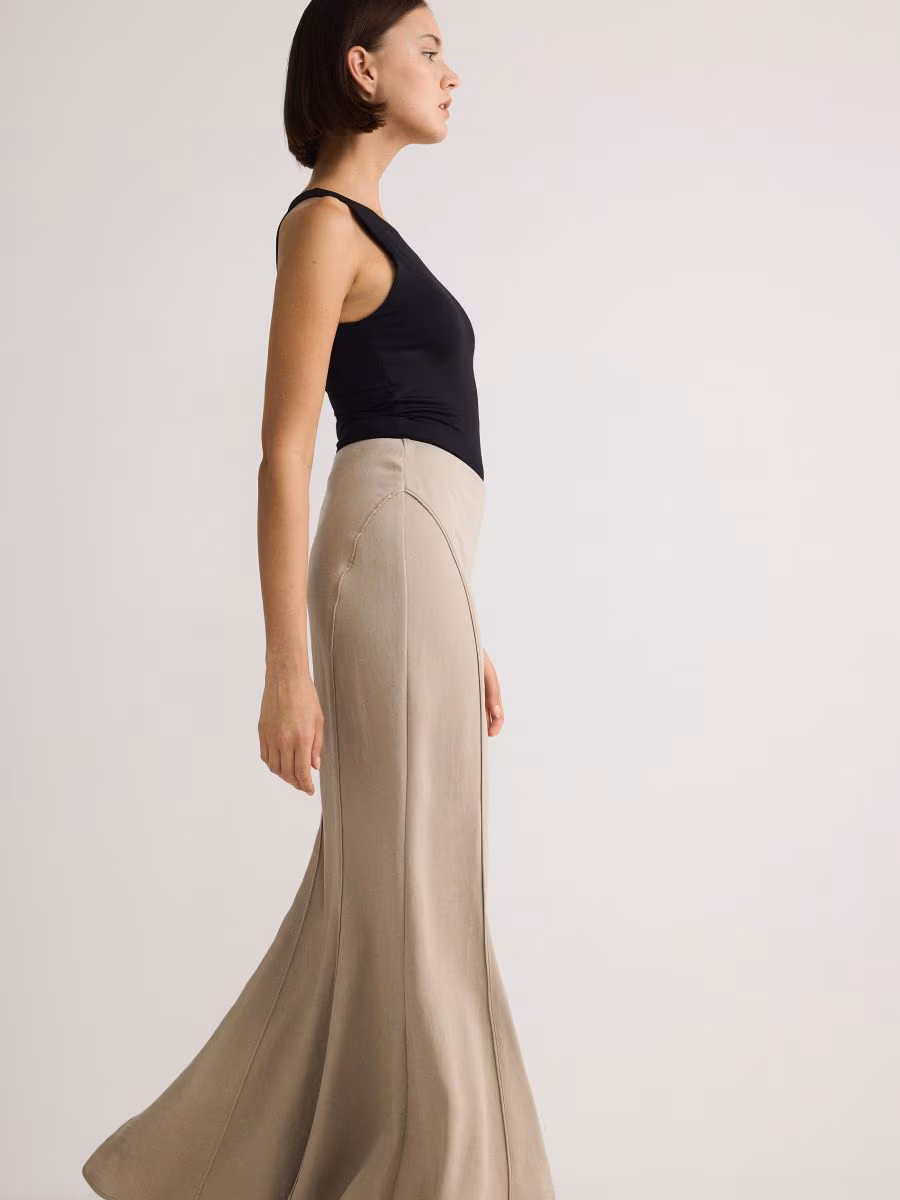 Lyocell Blend Maxi Skirt