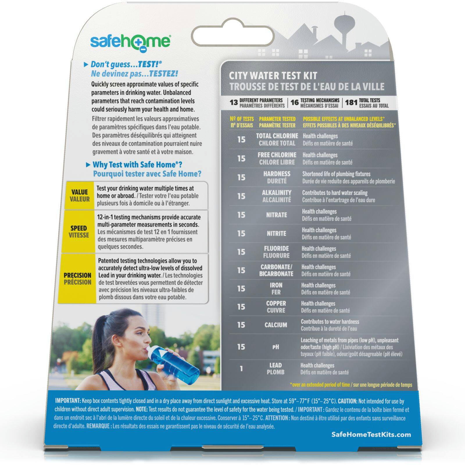 SafeHome City Water DIY Test Kit, Mechanical, 181 Tests