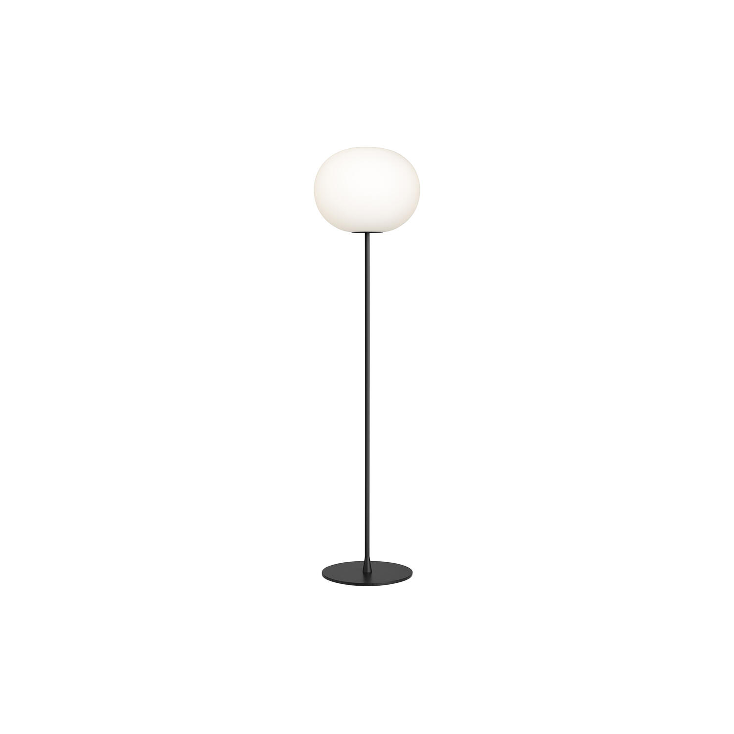 Glo-Ball F3 Floor Lamp, silver/opal