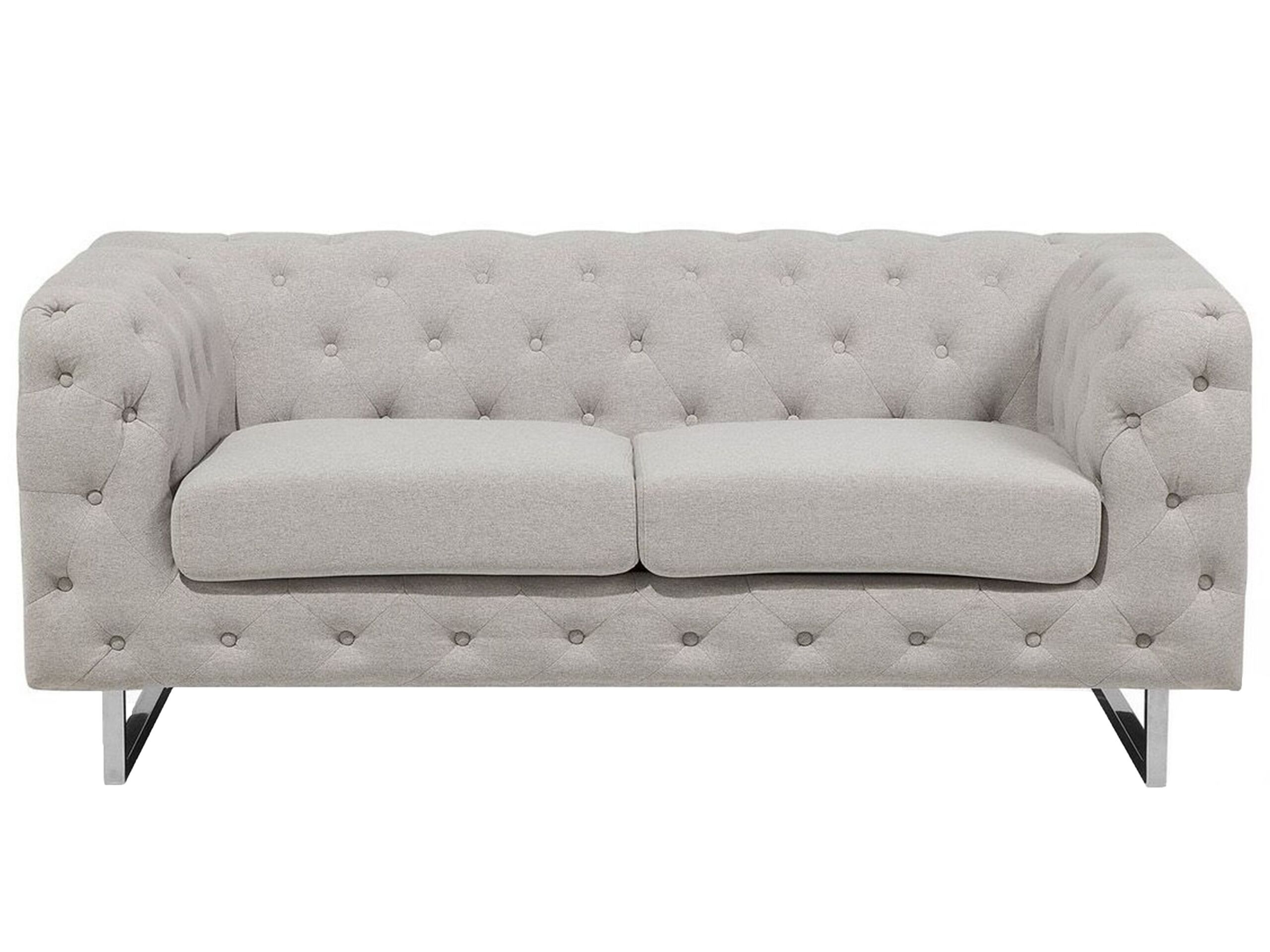 Sofa pikowana kanapa Chesterfield beżowa