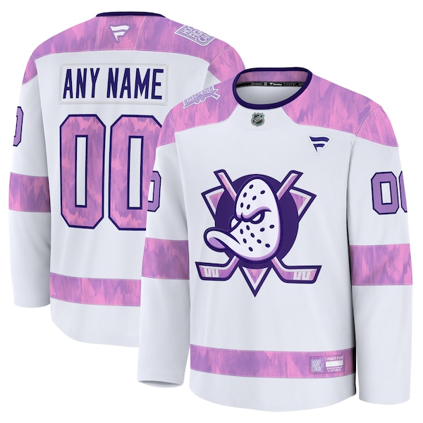 Anaheim Ducks  2024 Hockey Fights Cancer Custom Practice Jersey - White
