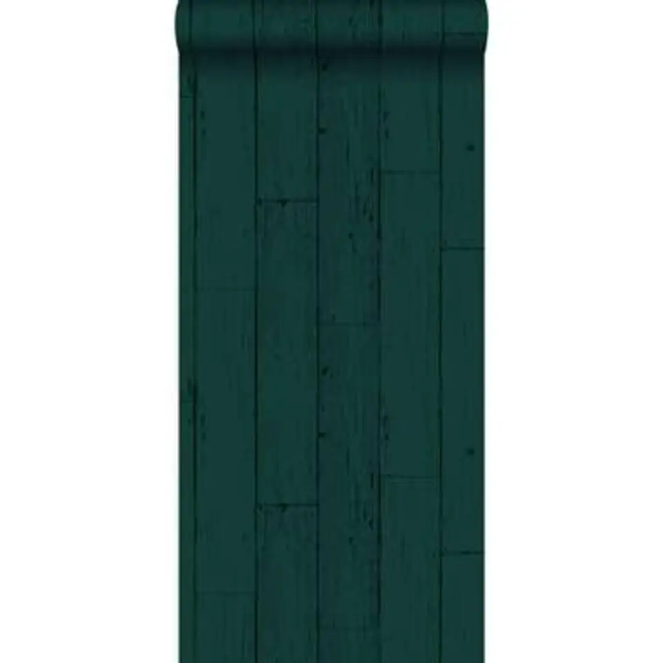 Origin behang - verweerde planken - smaragd groen - 53 cm x 10.05 m