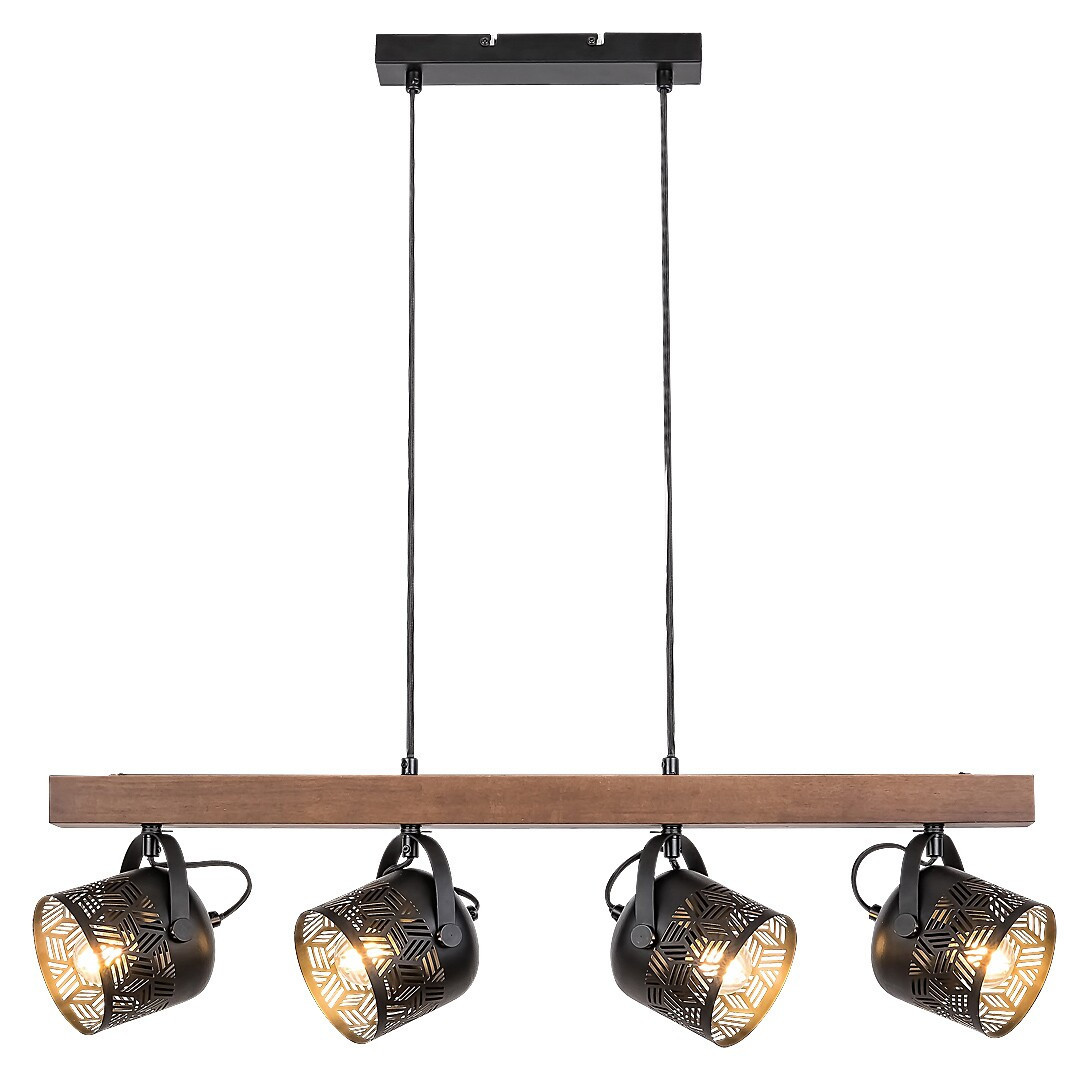 Lampa wisząca orzechowo-czarny matowy Rotem 4xE14x40W Rabalux