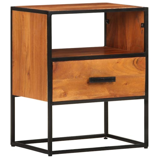 NNEVL Bed Cabinet 40x30x50 cm Solid Acacia Wood